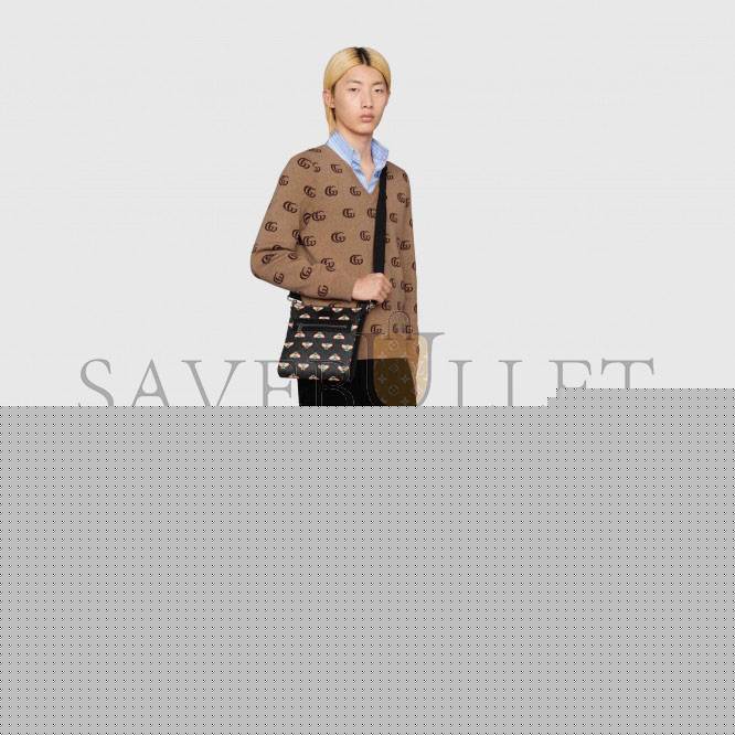 G*u*i bestiary messenger bag with bees 681021  (23.5*21*4.5cm)