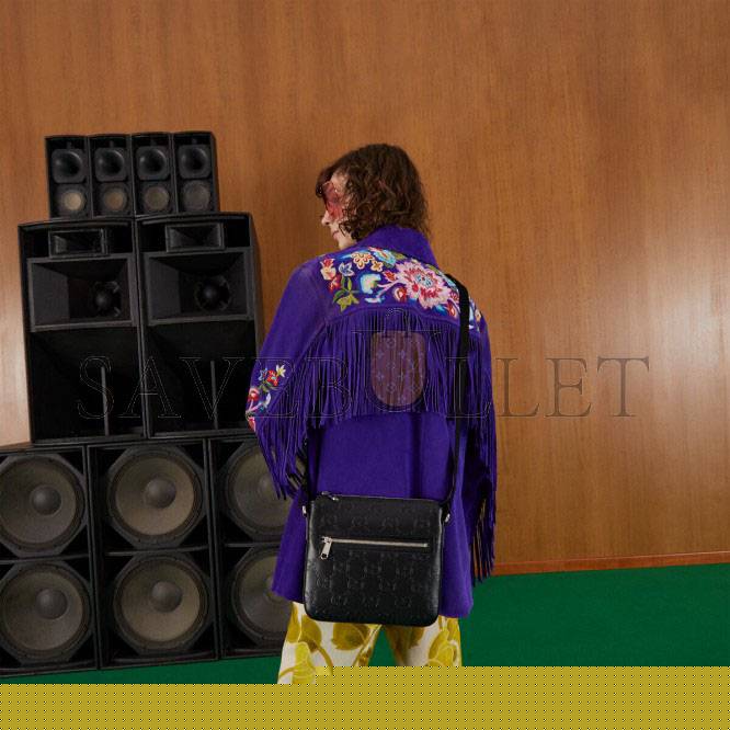 G*u*i gg embossed small messenger bag ‎406410 （26*23*3cm）