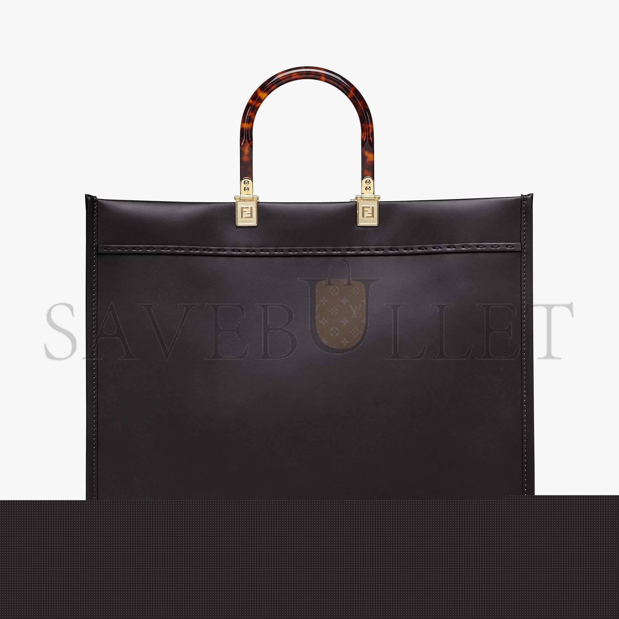 F**di large F**di sunshine - black leather shopper 8bh372abvlf0kur (40.5*35*21.5cm)