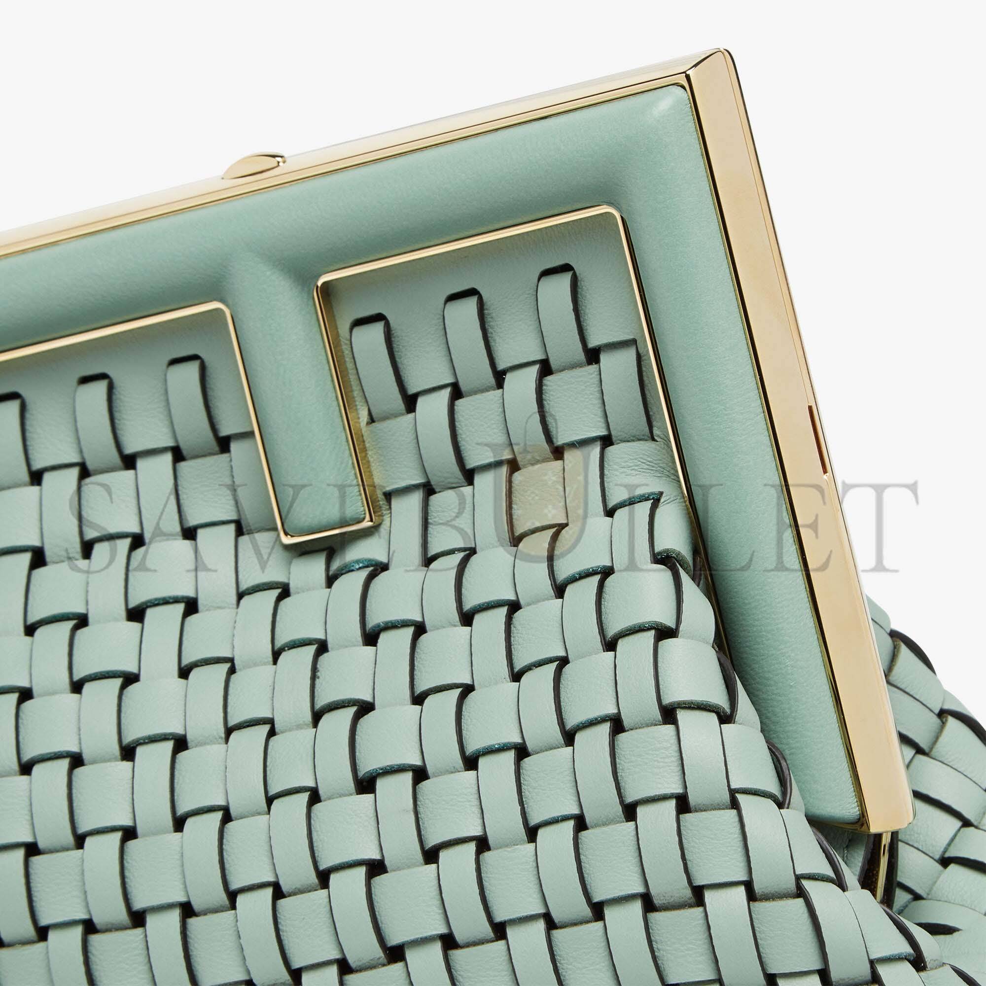F**di first small - mint green leather interlace bag 8bp129aloxf03hw (26*18*9.5cm)