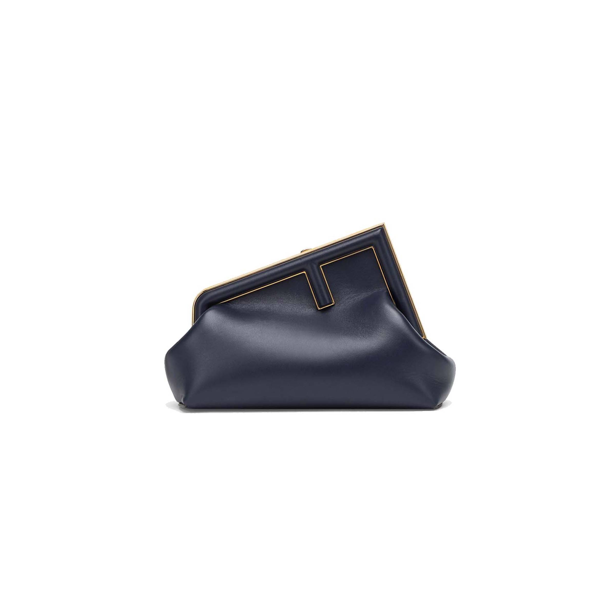 F**di first small - dark blue leather bag 8bp129abvef0j27 (26*18*9.5cm)