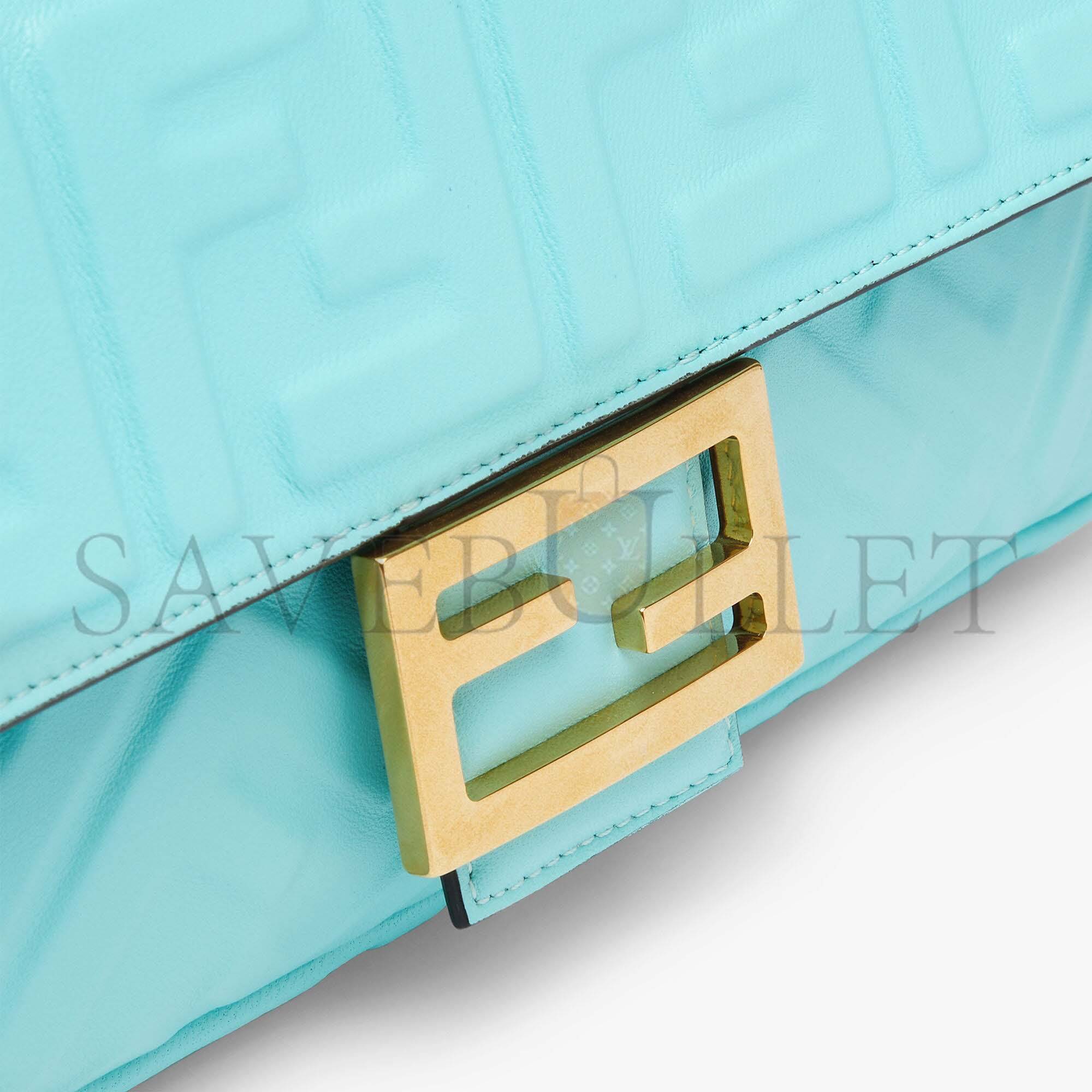 F**di baguette - turquoise nappa leather bag 8br600a72vf1jty (27*15*6cm)