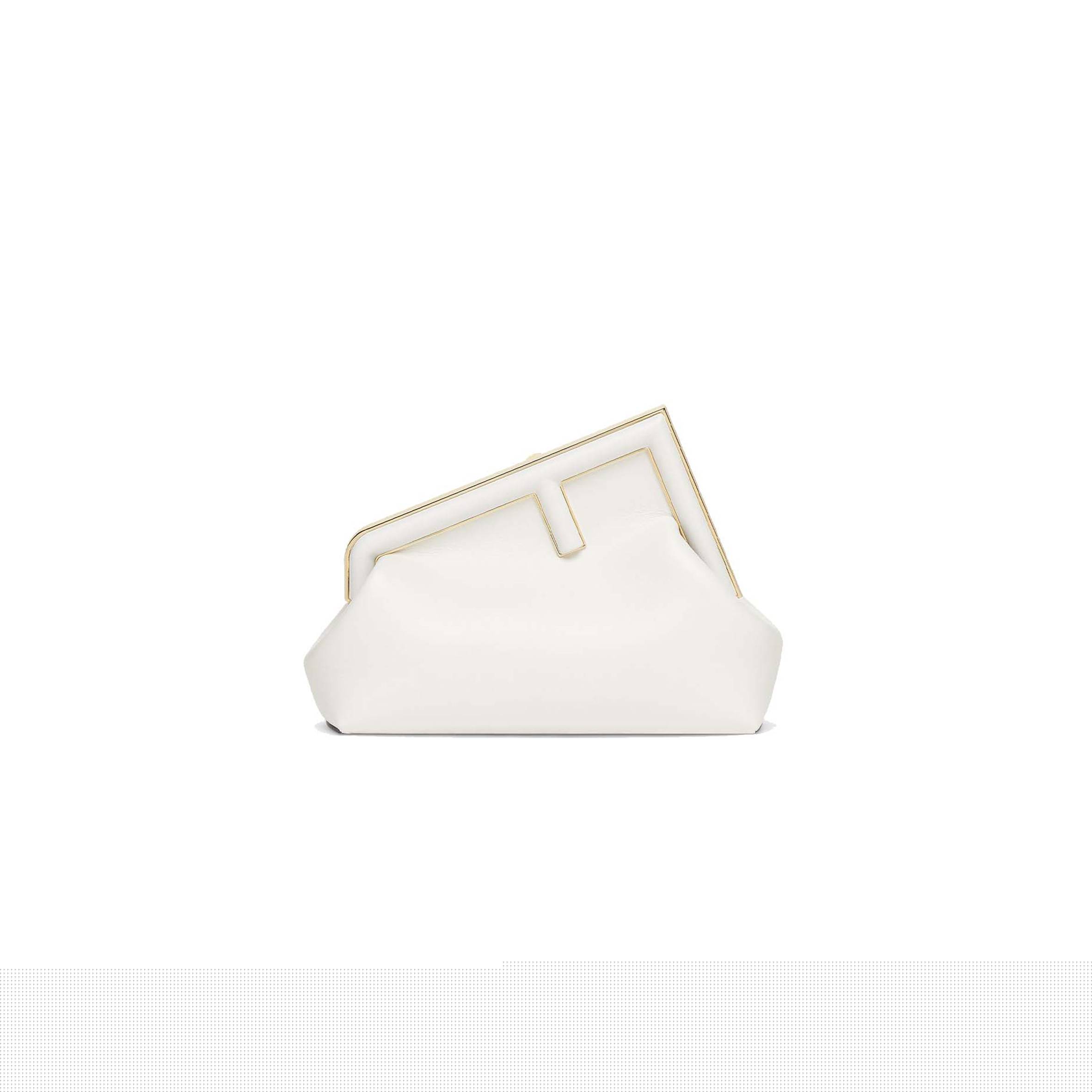 F**di first midi - white leather bag 8bp137abvef0qvl (30*20*14cm)