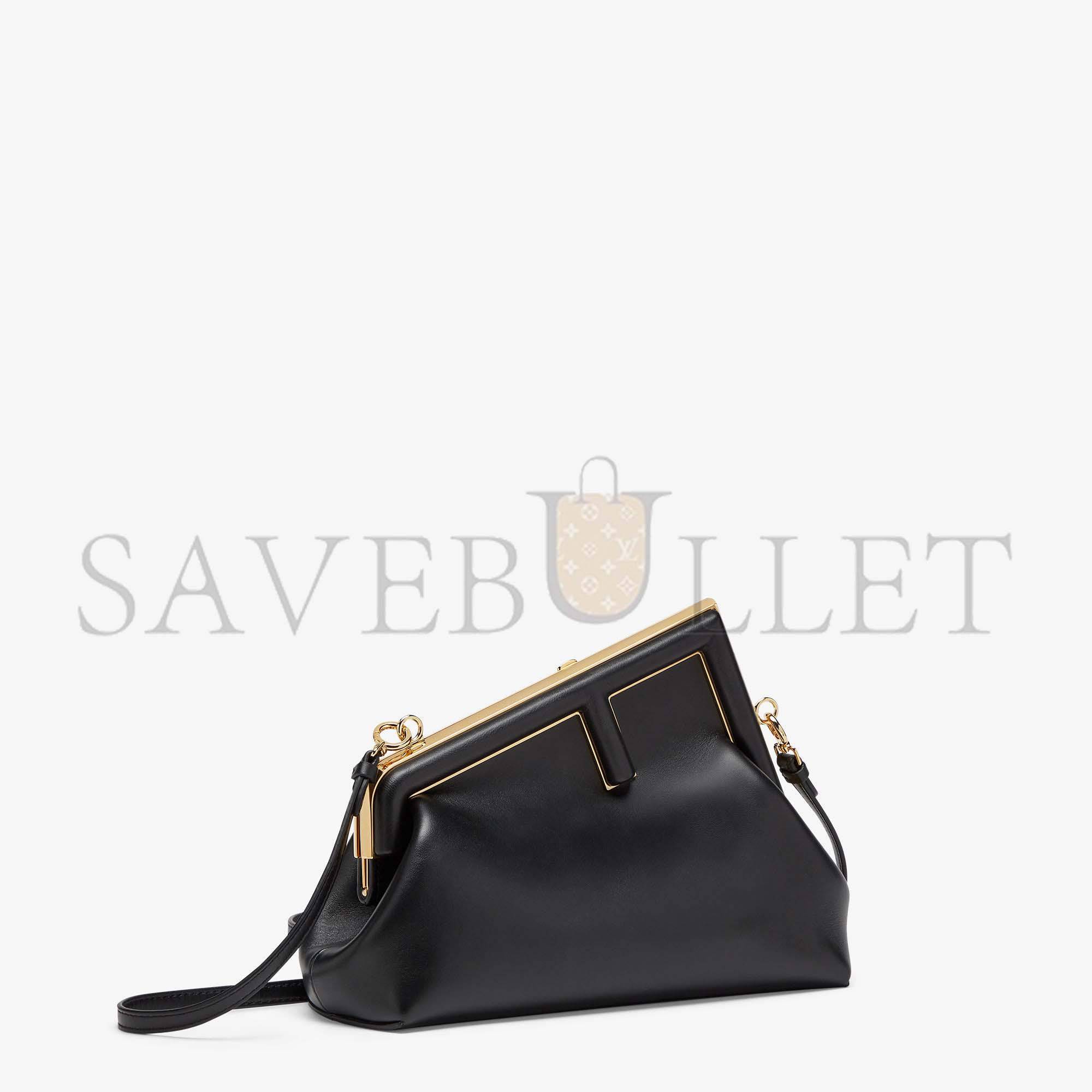 F**di first small - black leather bag 8bp129abvef0kur (26*18*9.5cm)