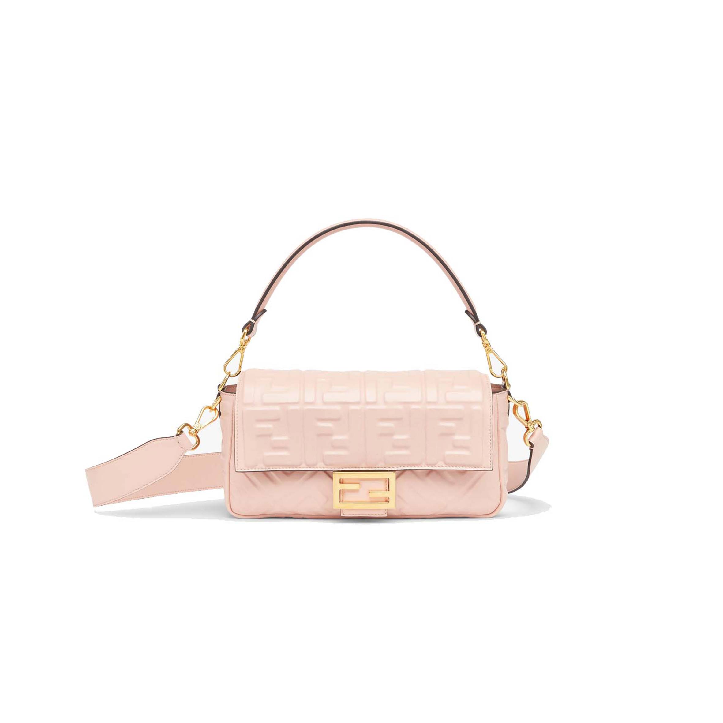 F**di baguette - pink nappa leather bag 8br600a72vf1jcj (27*15*6cm)