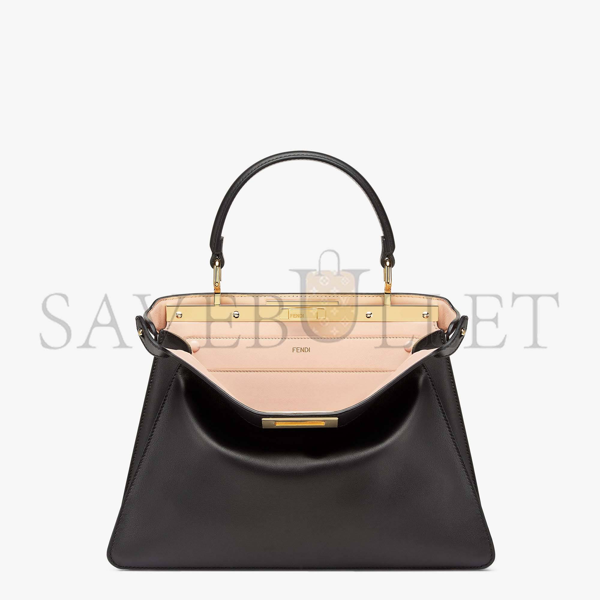 F**di peekaboo iseeu medium - rose black leather bag 8bn321a6v3f1cjz (33.5*25.5*13cm)