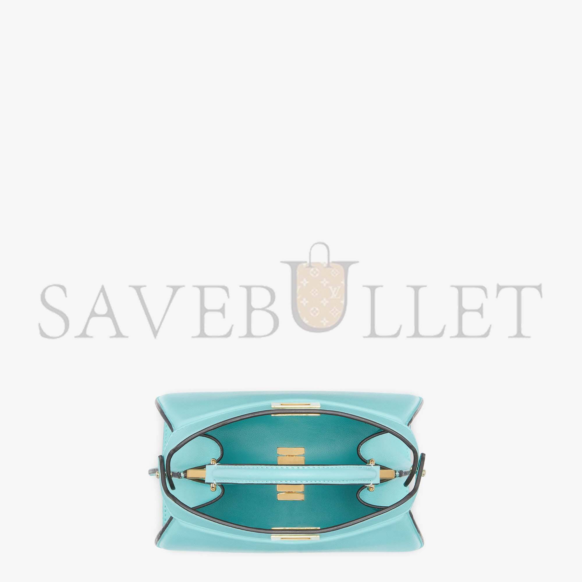 F**di peekaboo iseeu petite - turquoise padded nappa leather 8bn335abvef1jtx (20*15.5*11cm)