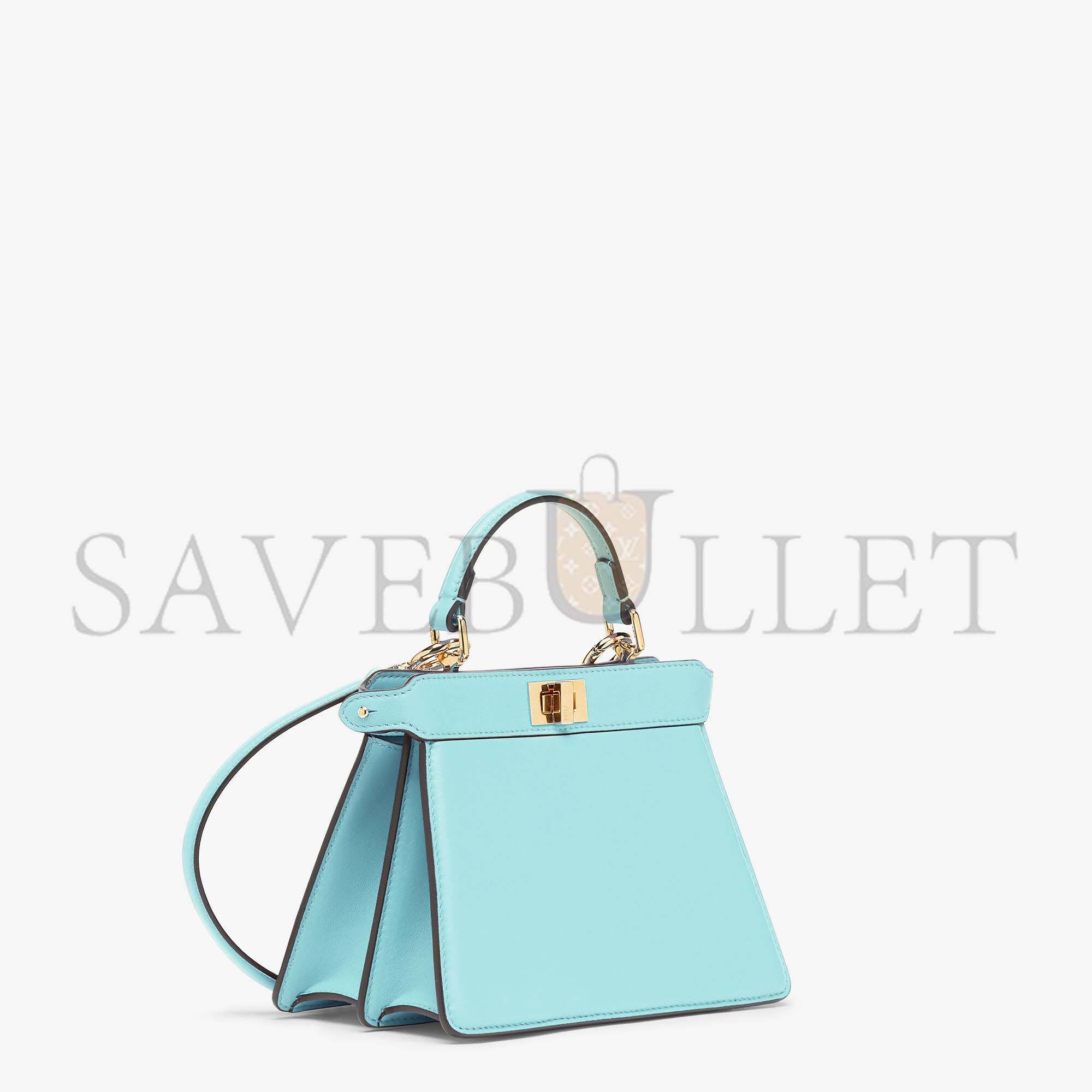 F**di peekaboo iseeu petite - turquoise padded nappa leather 8bn335abvef1jtx (20*15.5*11cm)