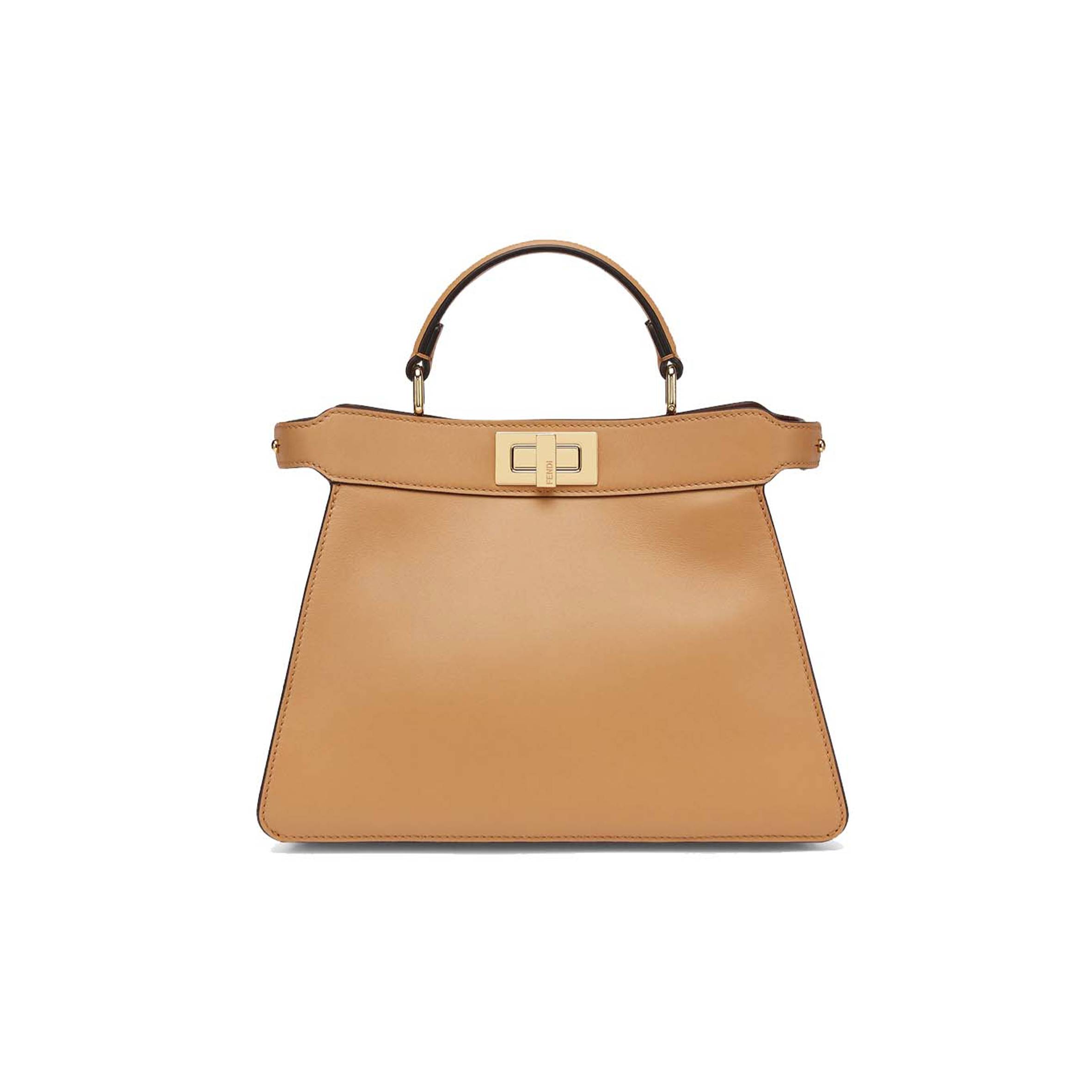 F**di peekaboo iseeu small - beige leather bag 8bn327afl0f1e8b (27*21*11cm)