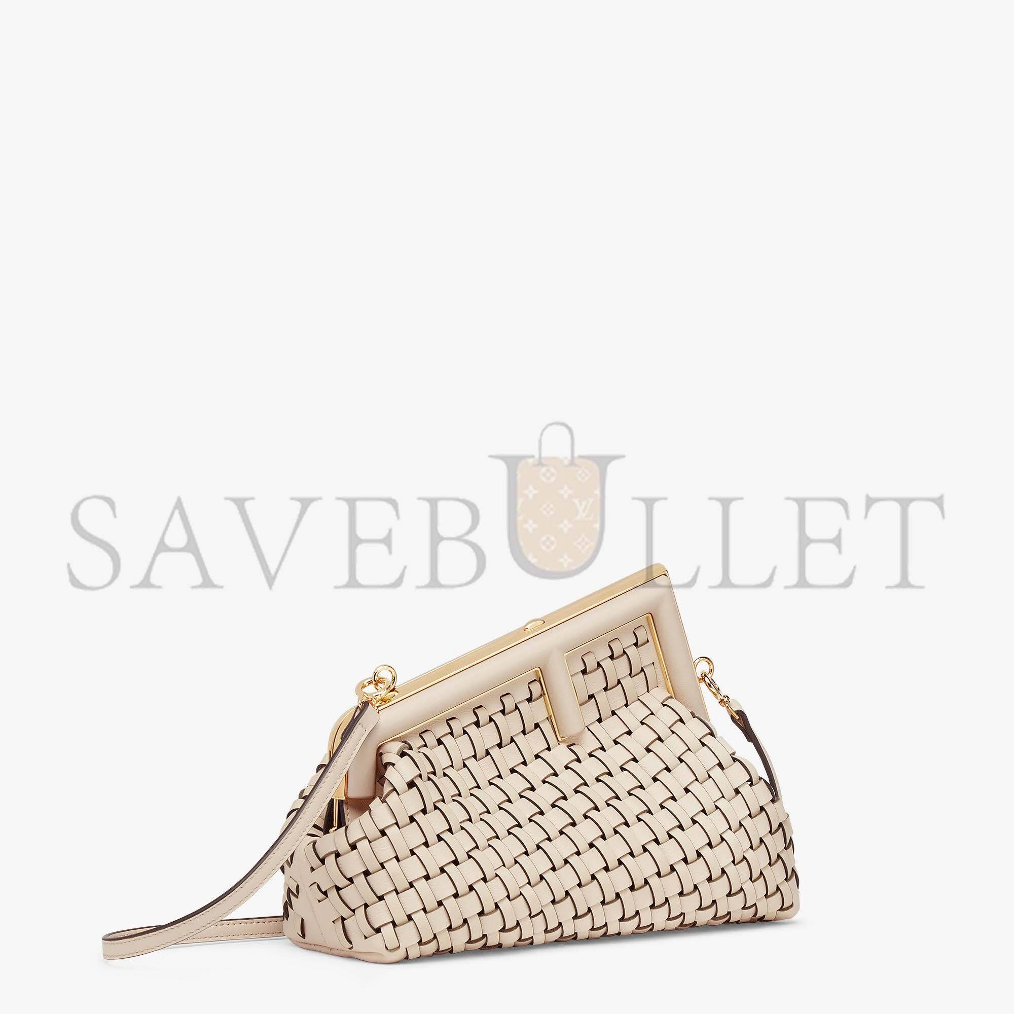 F**di first small - beige braided leather bag 8bp129aloxf19pn (26*18*9.5cm)