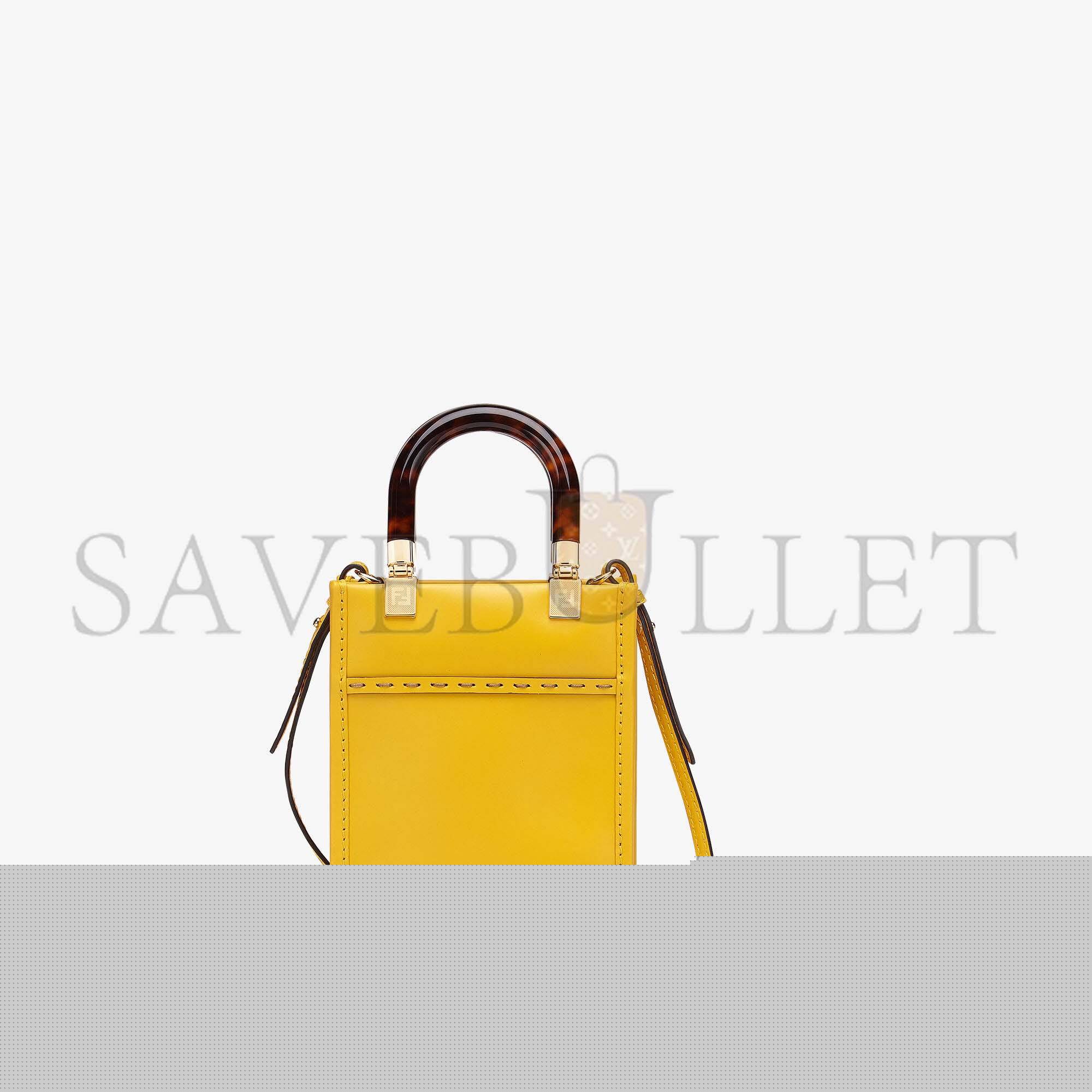 F**di mini sunshine shopper - yellow leather mini-bag 8bs051abvlf192e (18*13*6.5cm)