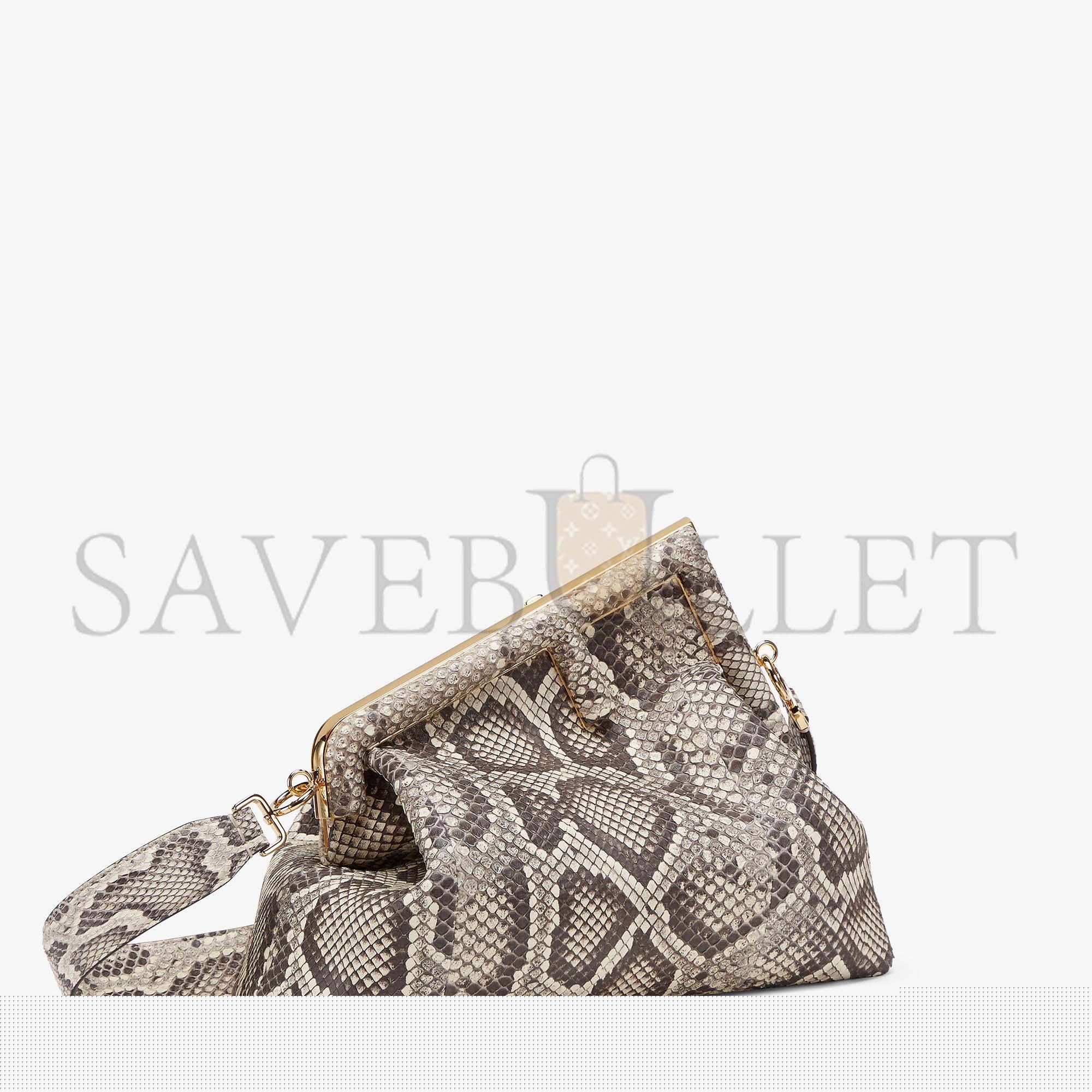 F**di first medium - white python leather bag 8bp127ah97f1feh (32.5*23.5*15cm)