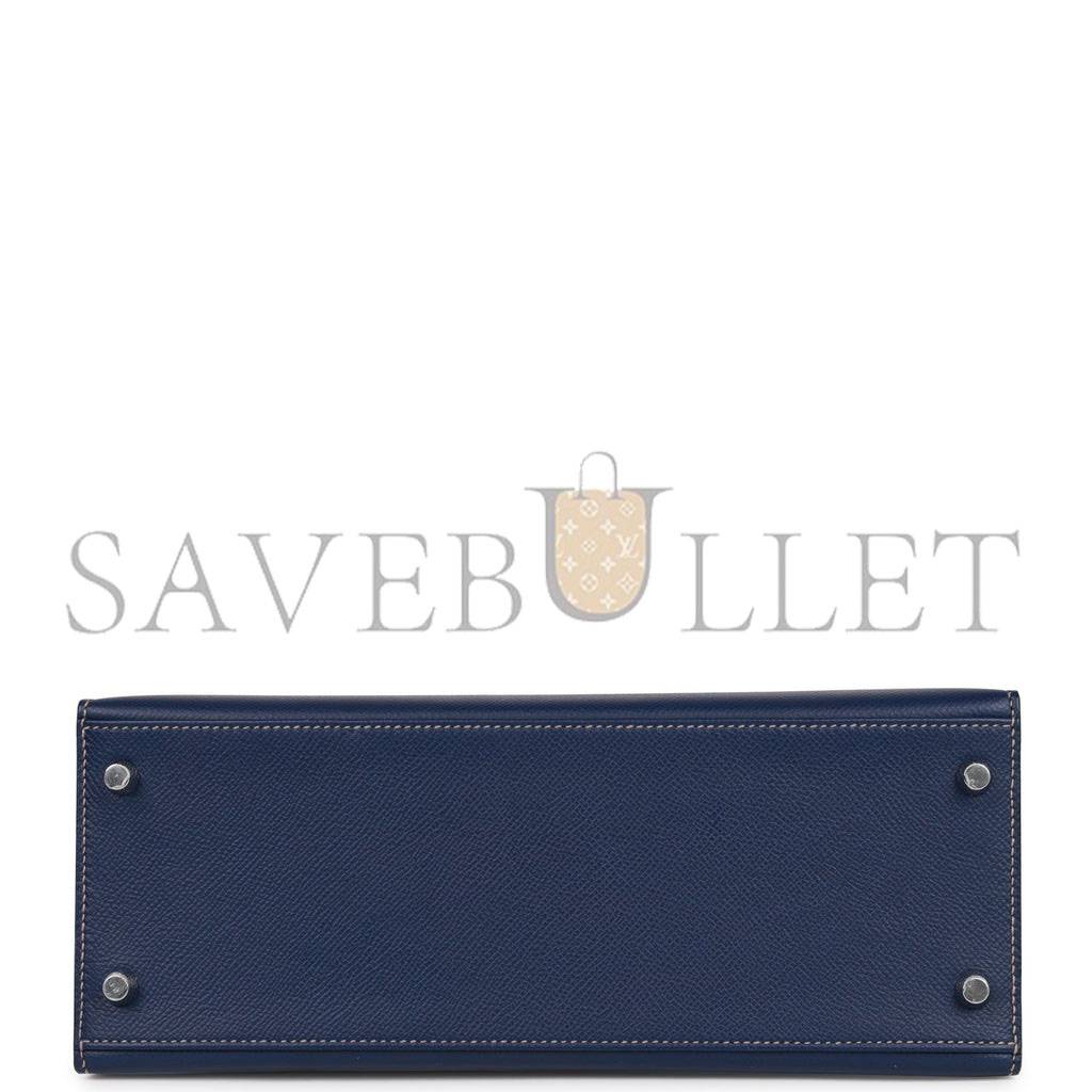 H**mes special order (hss) kelly sellier 28 bleu indigo epsom palladium hardware (28*22*10cm)