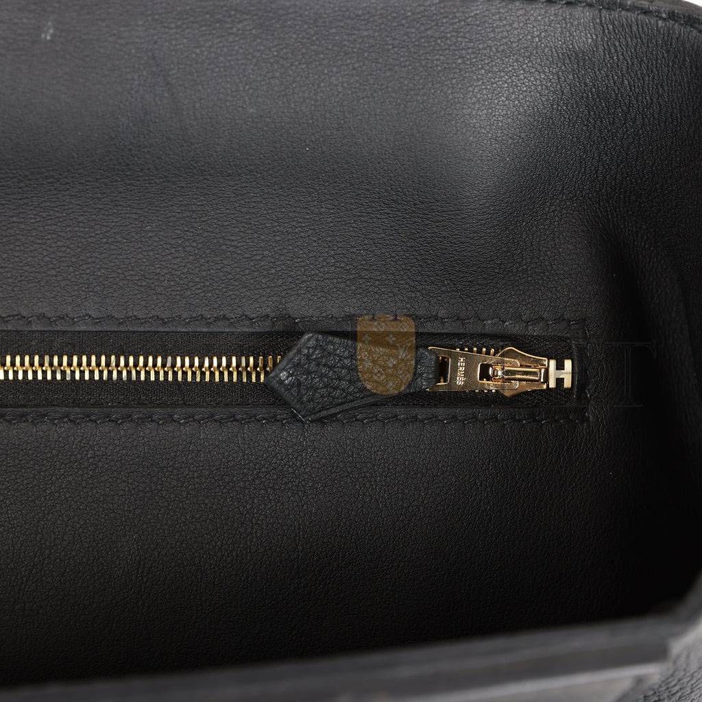 H**mes 2424 bag 29 black togo and swift gold hardware (29*24*15cm)