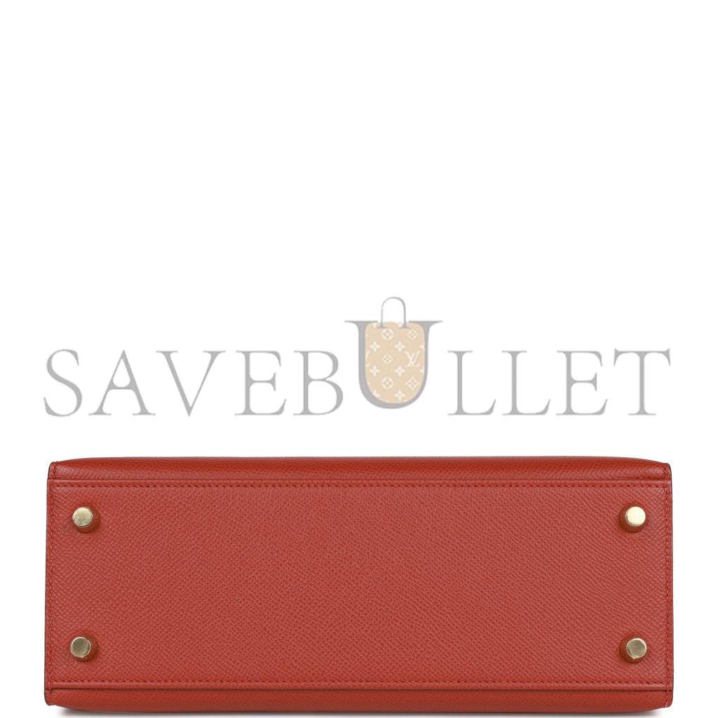 H**mes kelly sellier 25 rouge venetian epsom gold hardware (25*17*7cm)