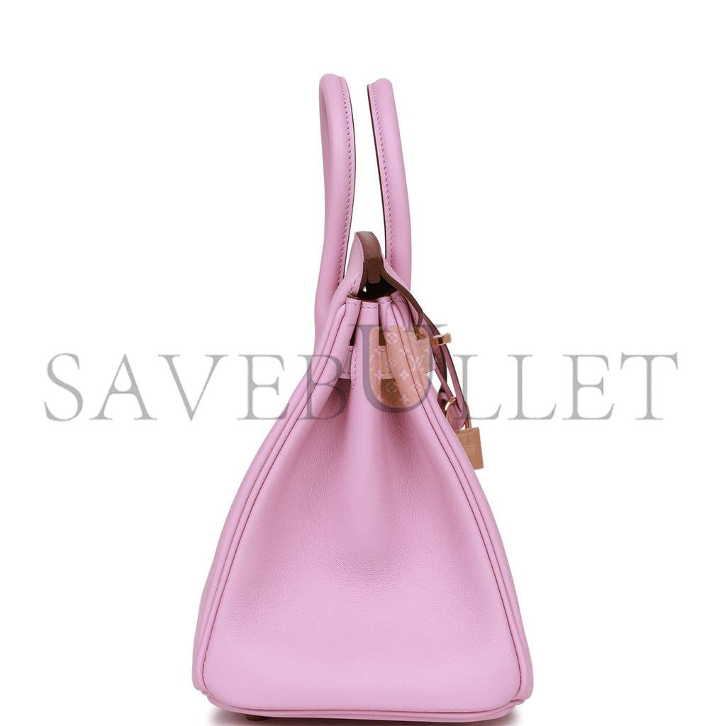 H**mes birkin 25 mauve sylvestre swift rose gold hardware handmade (25cm)
