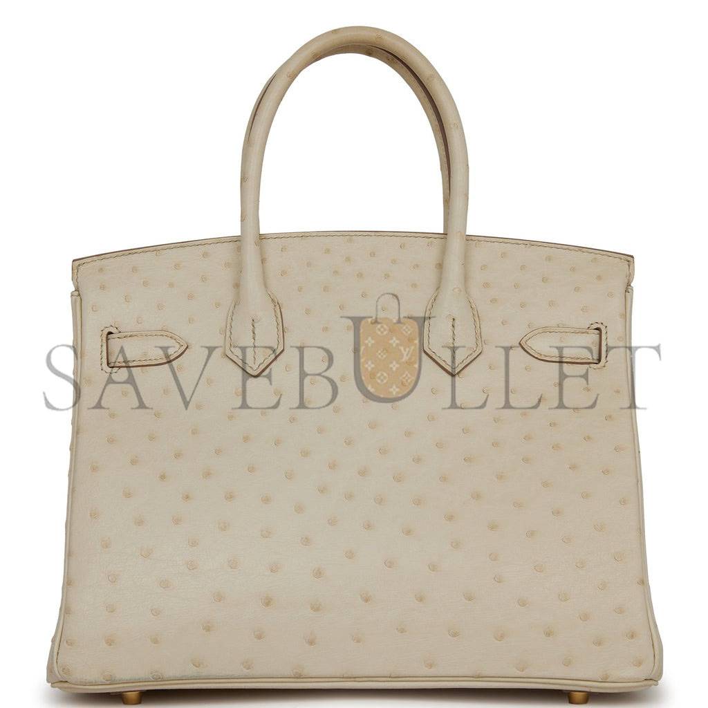 H**mes birkin 30 beton ostrich gold hardware (30cm)