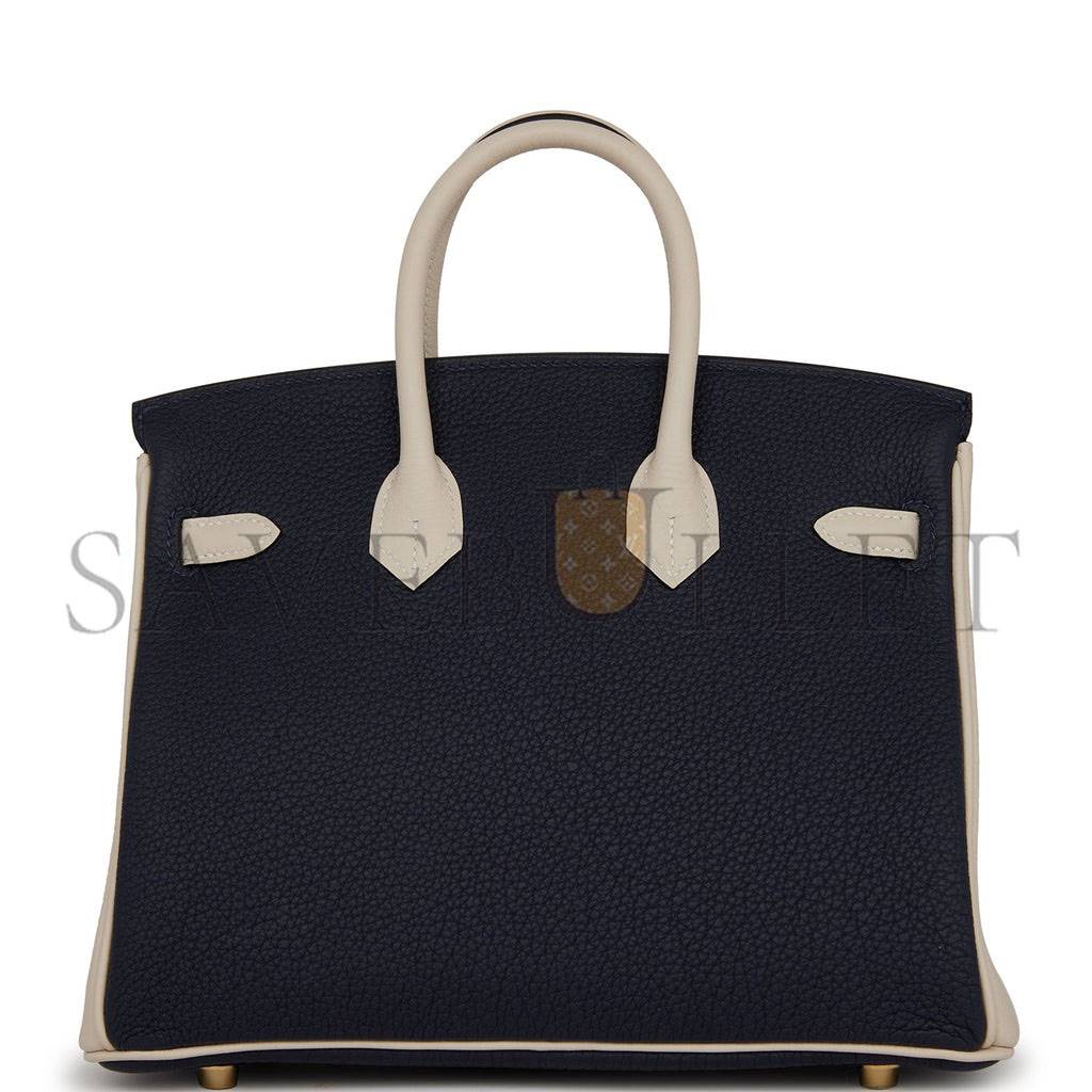 H**mes special order (hss) birkin 25 bleu nuit and craie togo gold hardware handmade (25cm)