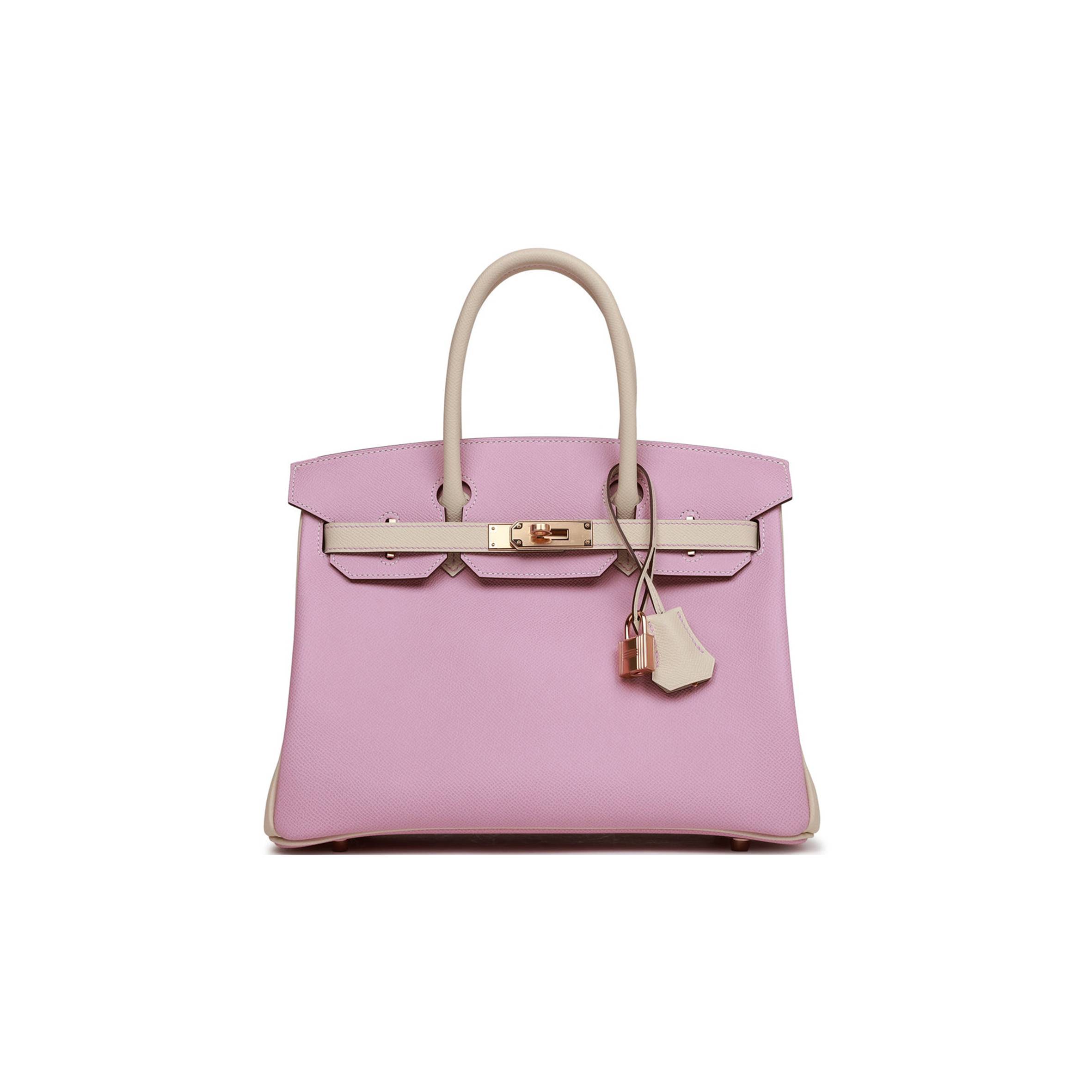 H**mes special order (hss) birkin 30 mauve sylvestre and craie epsom rose gold hardware ( 30cm*22*16cm)