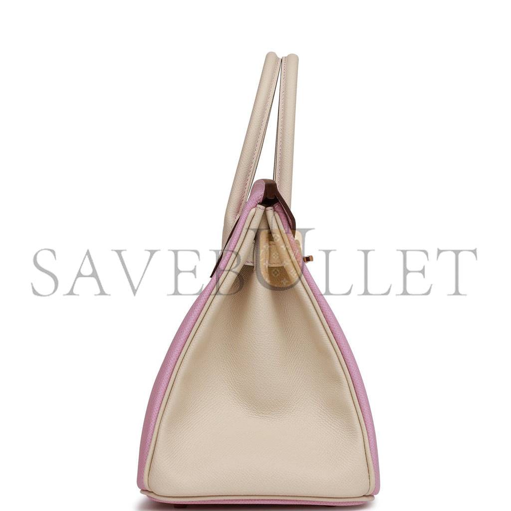 H**mes special order (hss) birkin 30 mauve sylvestre and craie epsom rose gold hardware ( 30cm*22*16cm)