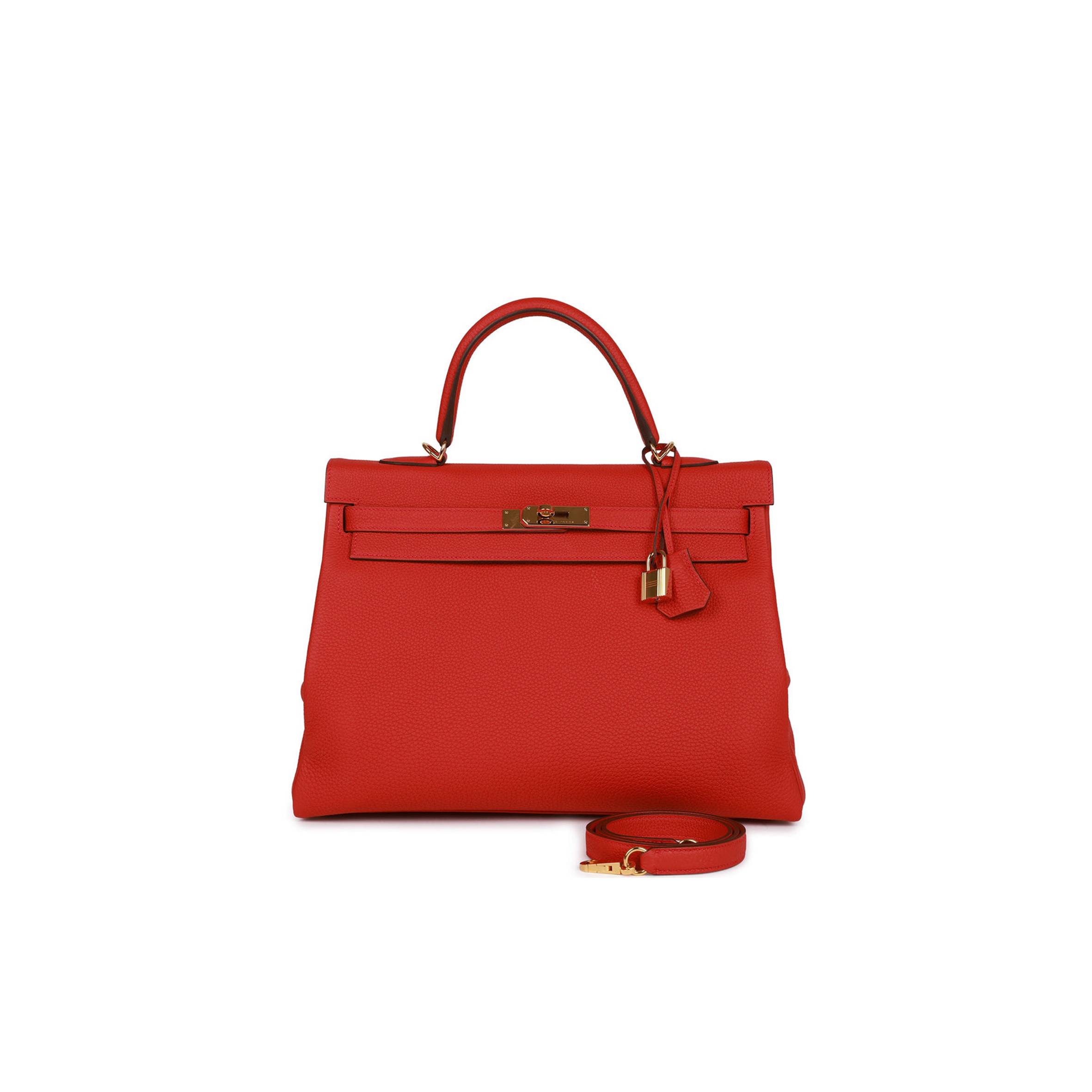 H**mes kelly retourne 35 geranium togo gold hardware(35*24*12cm)