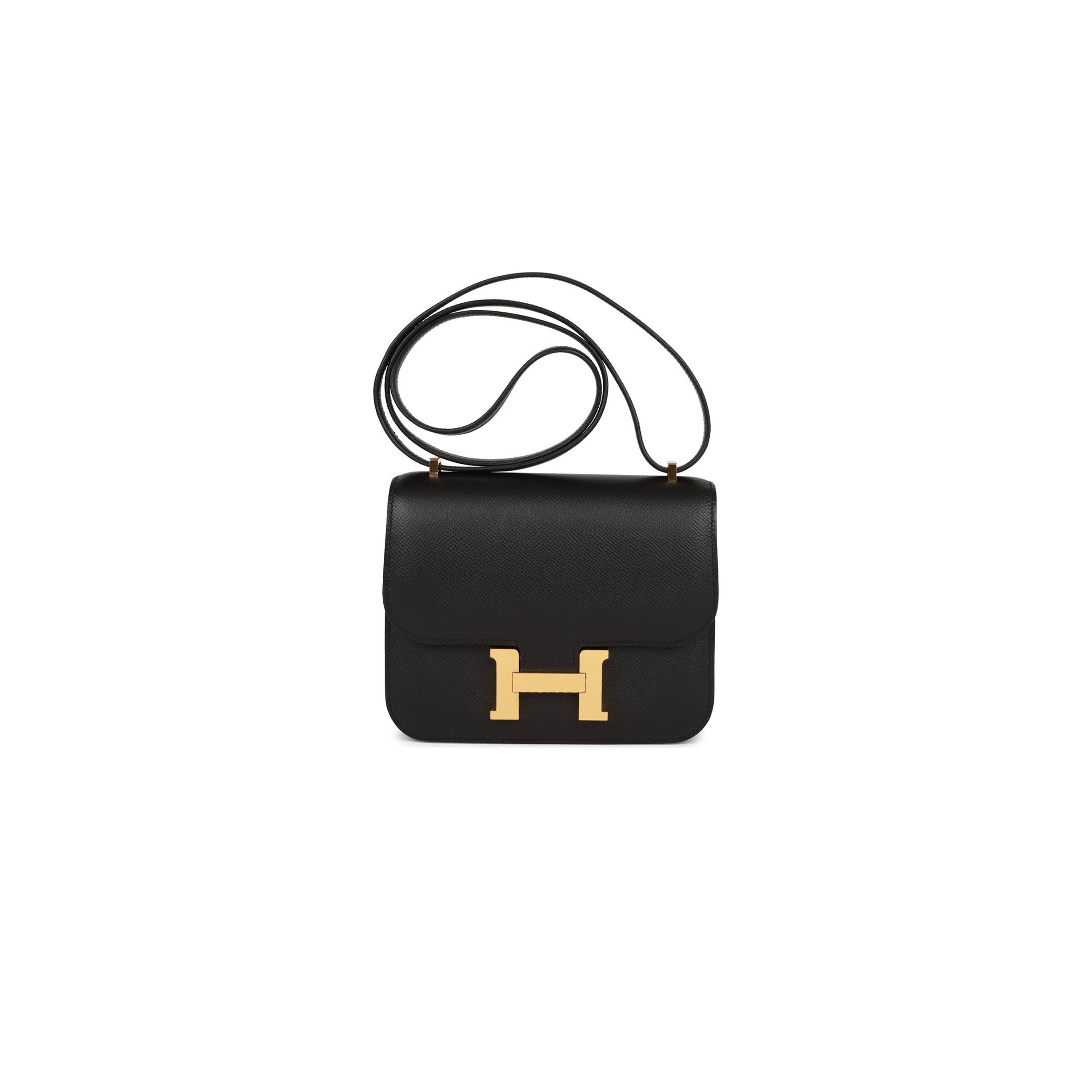 H**mes constance 18 black epsom gold hardware (18cm)