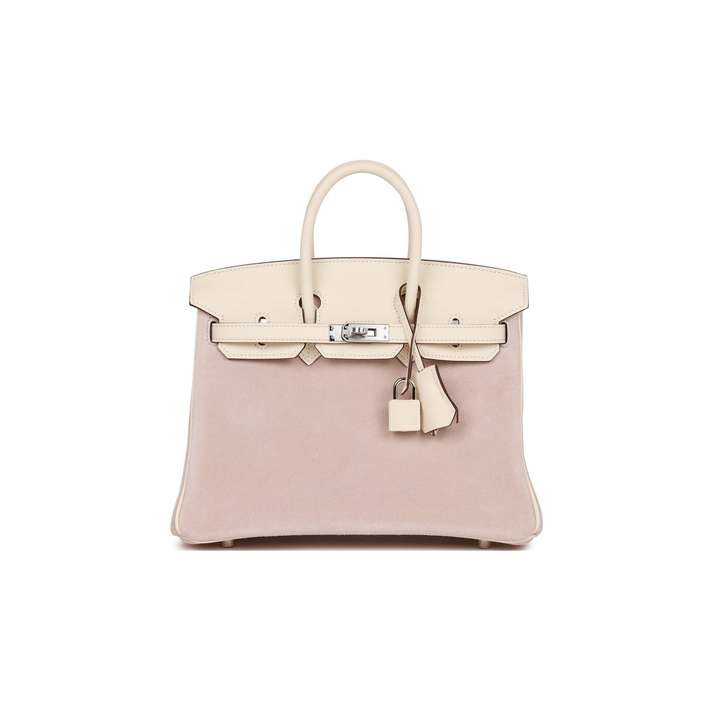 H**mes birkin 25 glycine grizzly and nata swift palladium hardware (25cm)