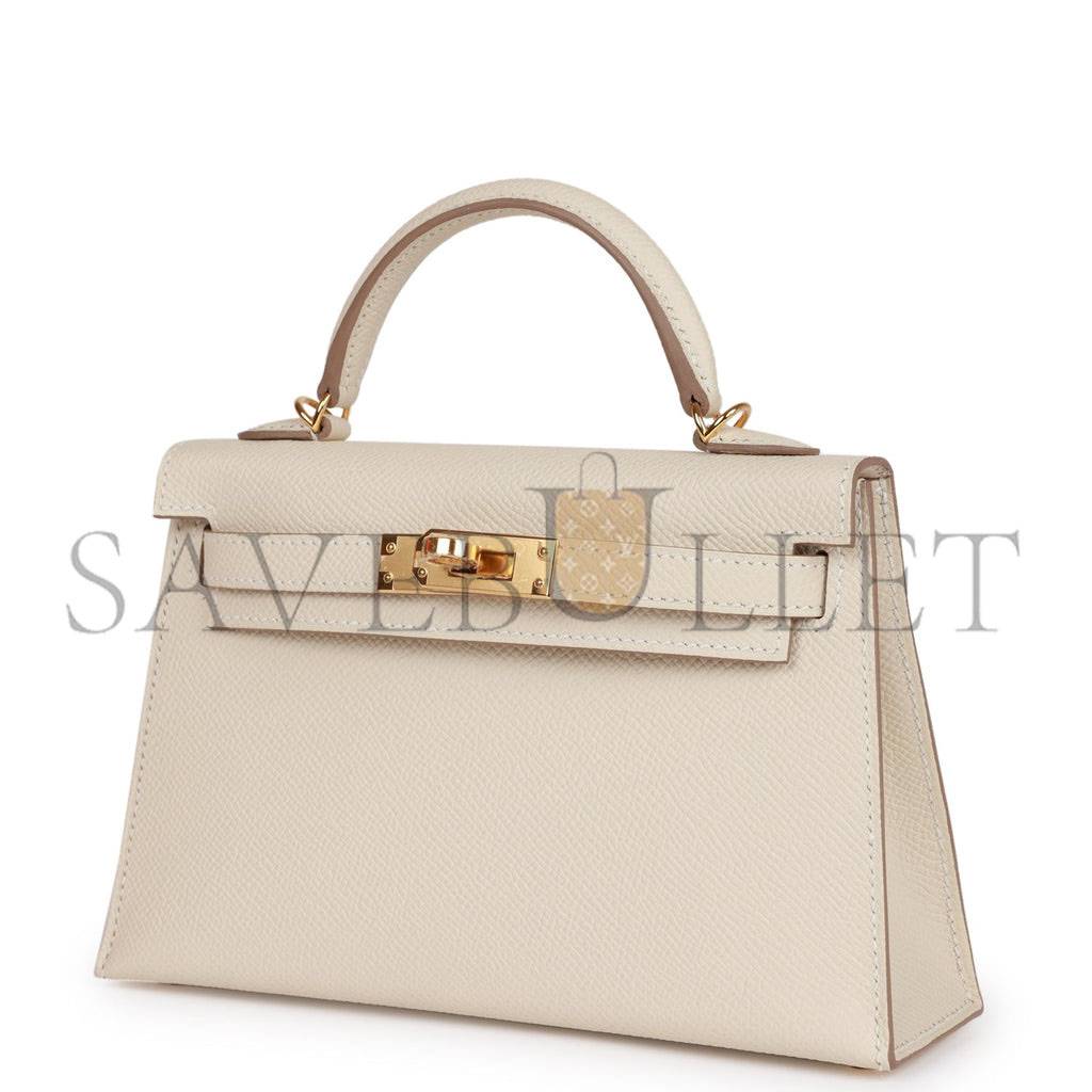 H**mes mini kelly sellier 20 craie epsom gold hardware (19*12*5.5cm)
