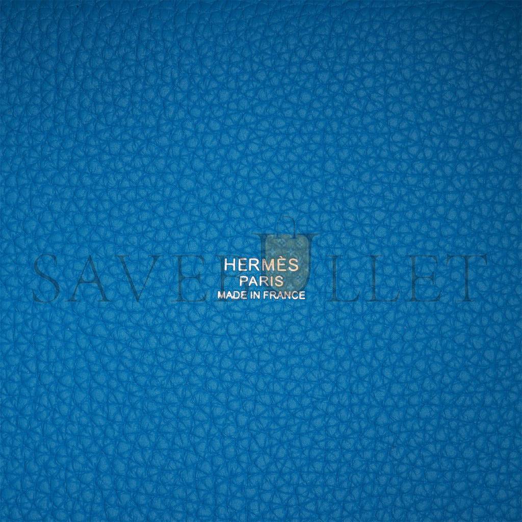 H**mes picotin lock 18 casaque rouge de coeur, rose extreme and bleu zanzibar clemence palladium hardware (18*13*18cm)