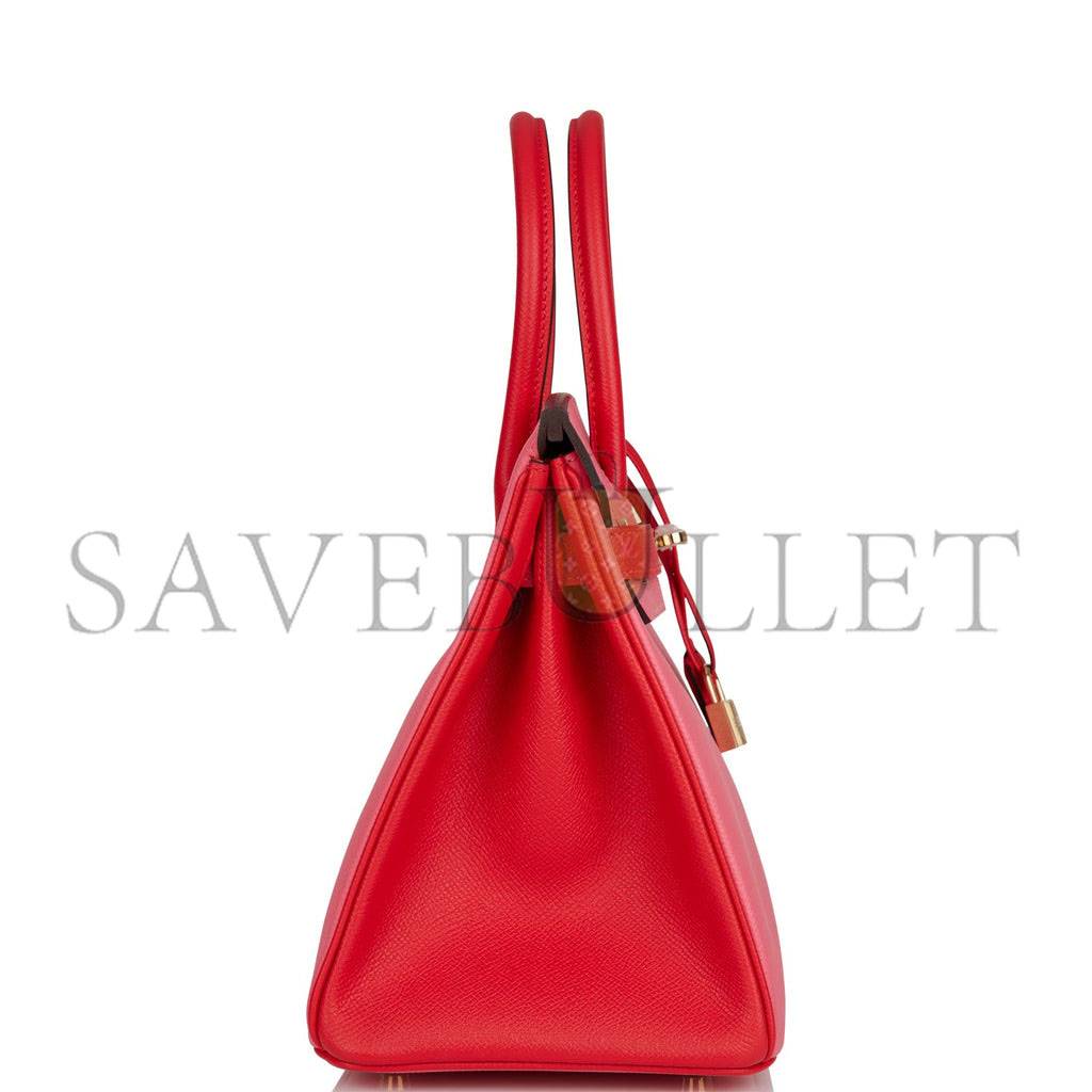 H**mes special order (hss) birkin 30 rose azalee and rouge de coeur epsom permabrass hardware( 30cm*22*16cm)