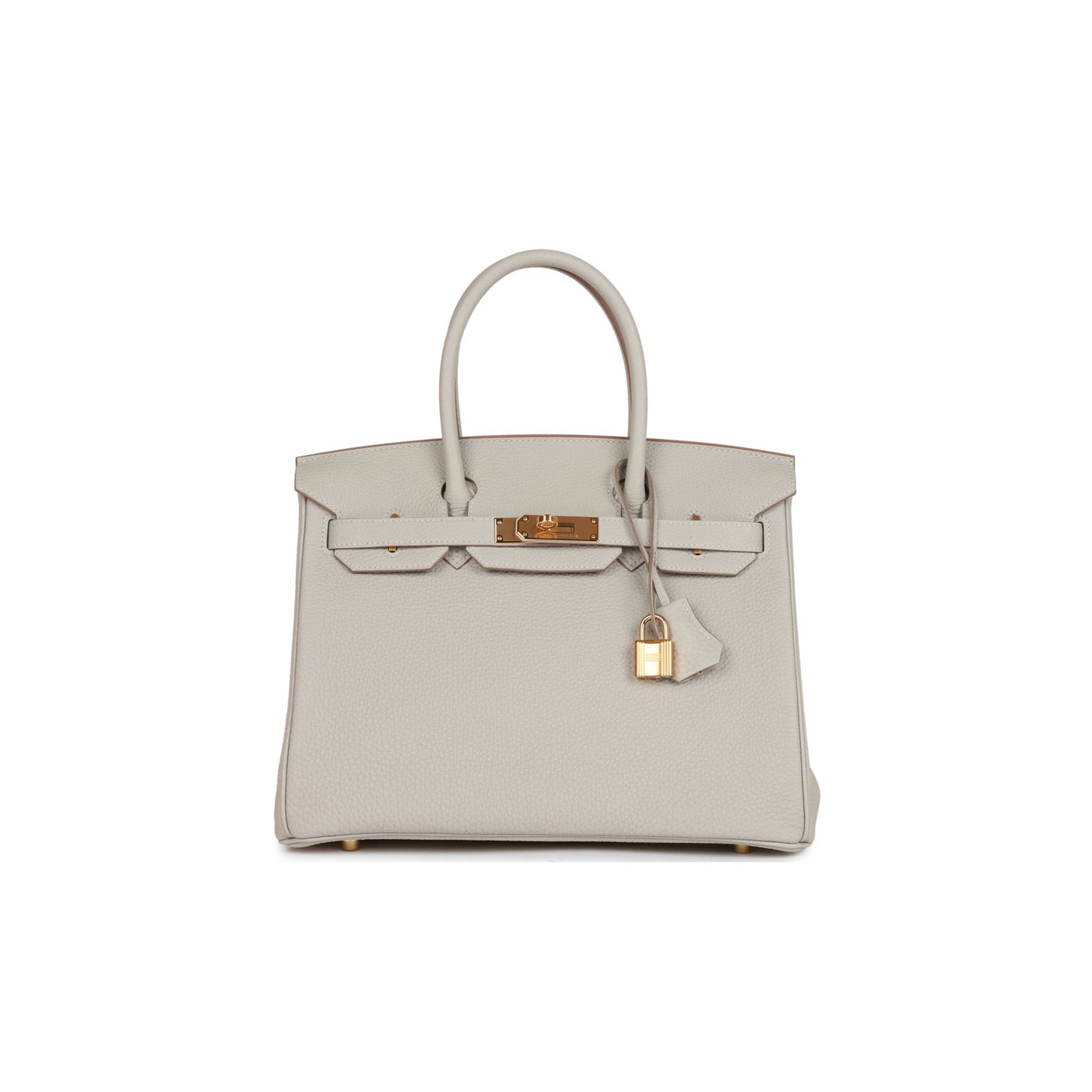 H**mes birkin 30 gris perle togo gold hardware (30cm)