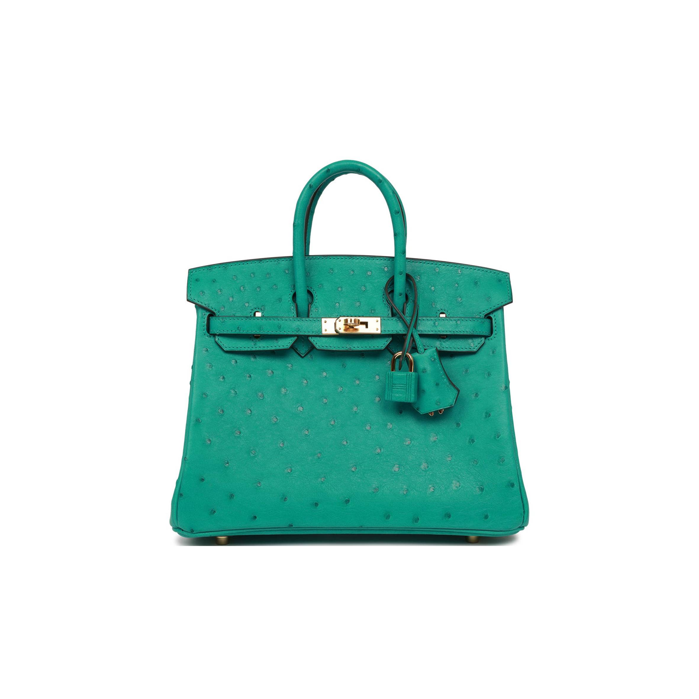 H**mes birkin 25 vert verone ostrich gold hardware handmade (25cm)
