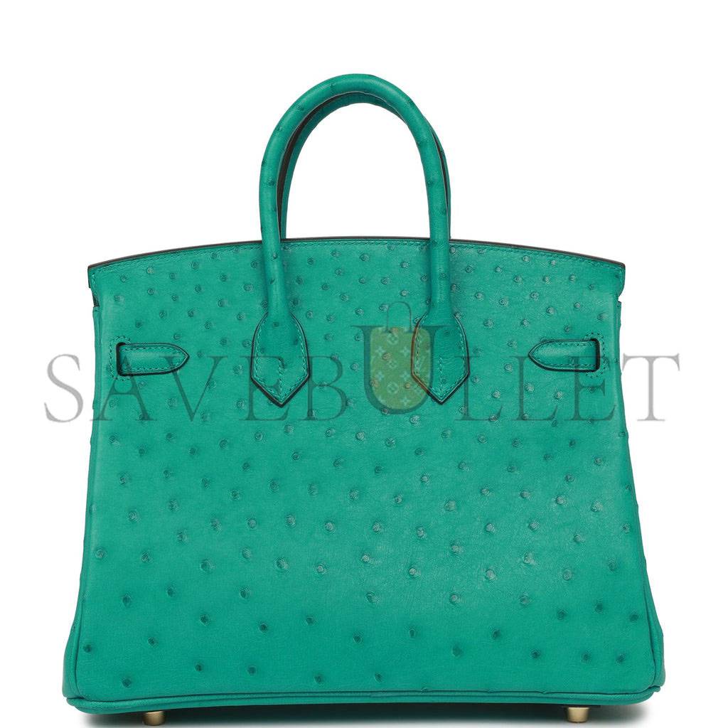 H**mes birkin 25 vert verone ostrich gold hardware handmade (25cm)