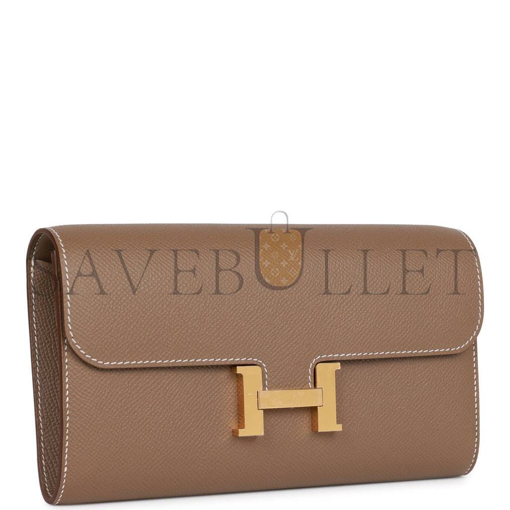 H**mes constance wallet to go etoupe epsom gold hardware (22*11cm)