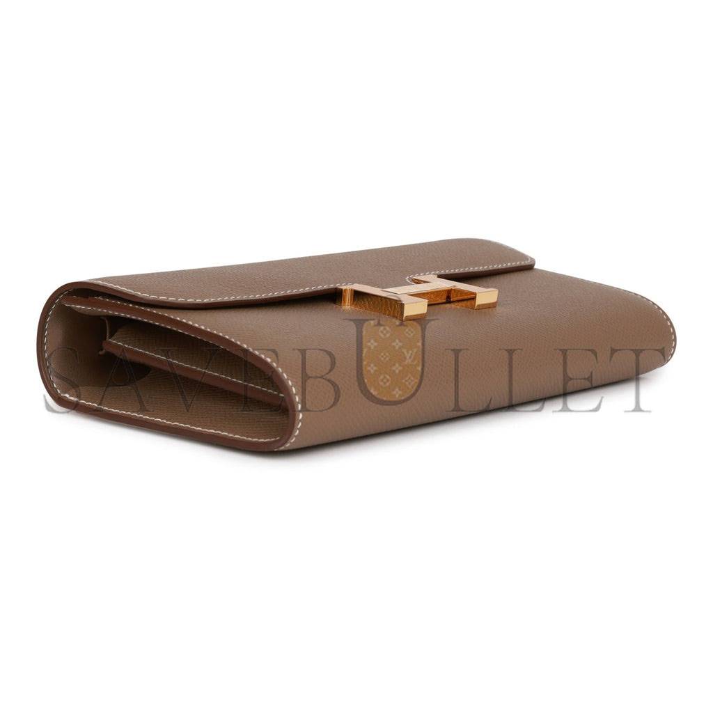 H**mes constance wallet to go etoupe epsom gold hardware (22*11cm)