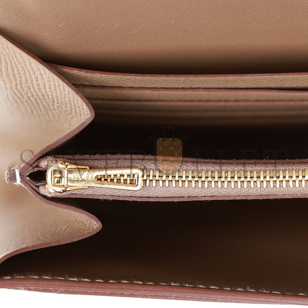 H**mes constance wallet to go etoupe epsom gold hardware (22*11cm)