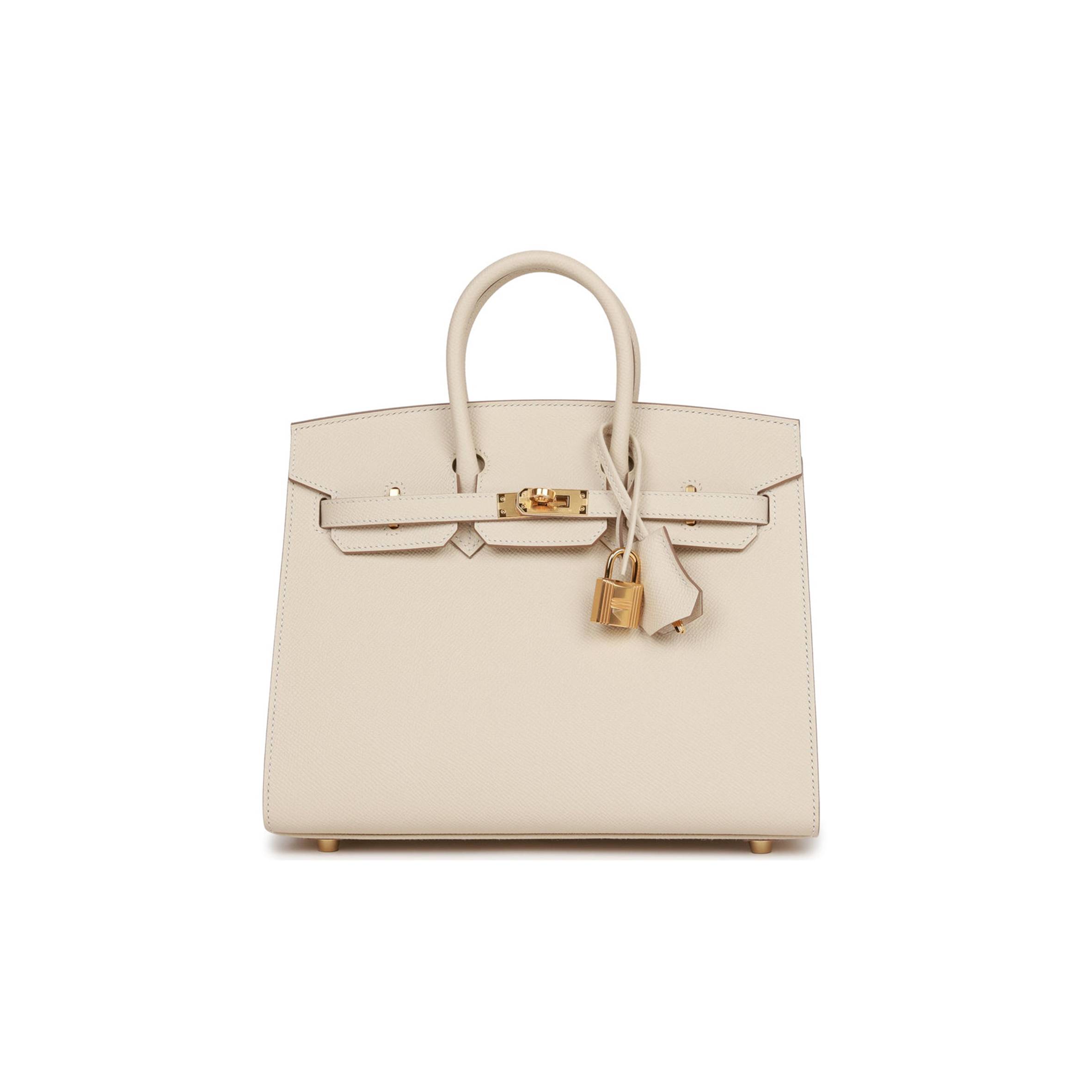 H**mes birkin sellier 25 craie epsom gold hardware handmade (25cm)