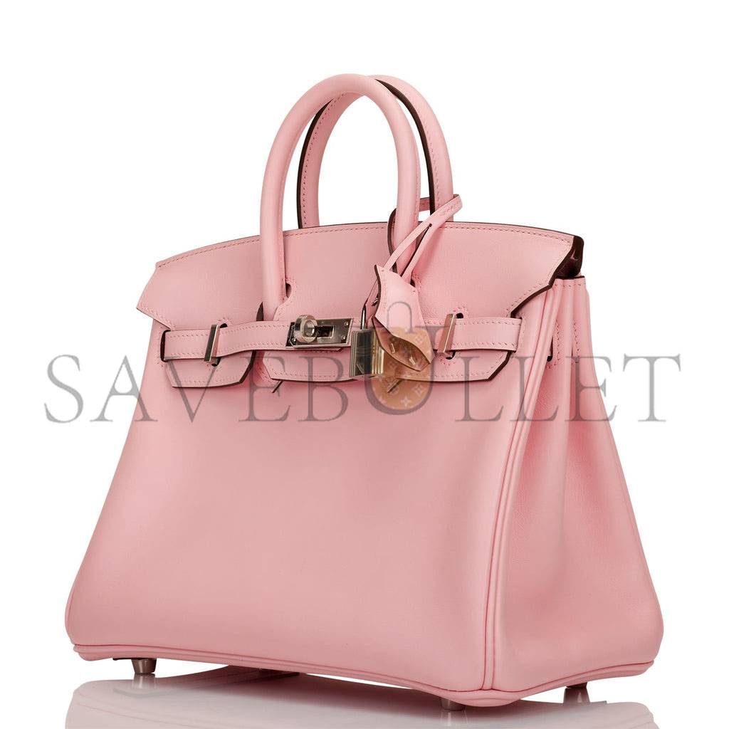 H**mes birkin 25 rose sakura jonathan palladium hardware handmade (25cm)