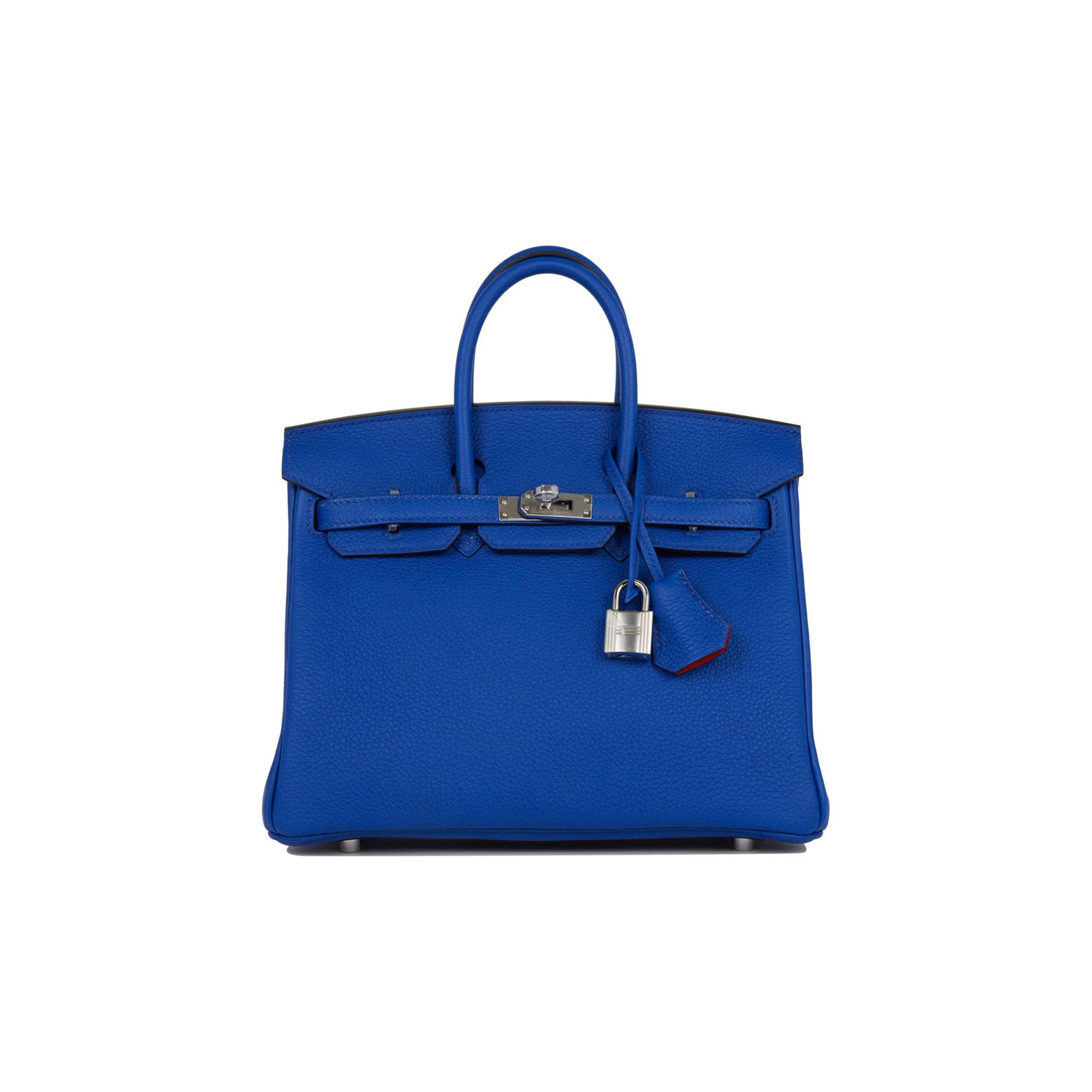 H**mes birkin 25 bleu royal verso togo palladium hardware handmade (25cm)