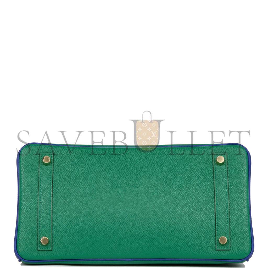 H**mes special order (hss) birkin 30 vert verone and bleu electric epsom brushed gold hardware ( 30cm*22*16cm)