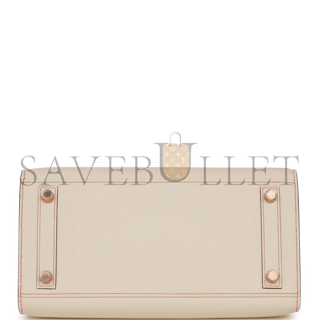 H**mes special order (hss) birkin sellier 25 nata and black epsom rose gold hardware (25cm)