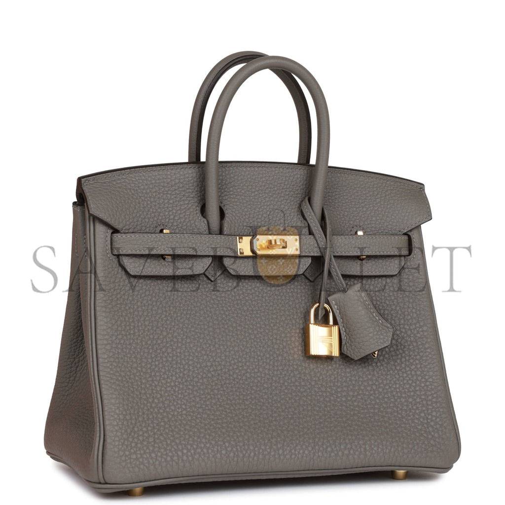 H**mes birkin 25 gris meyer togo gold hardware handmade (25cm)