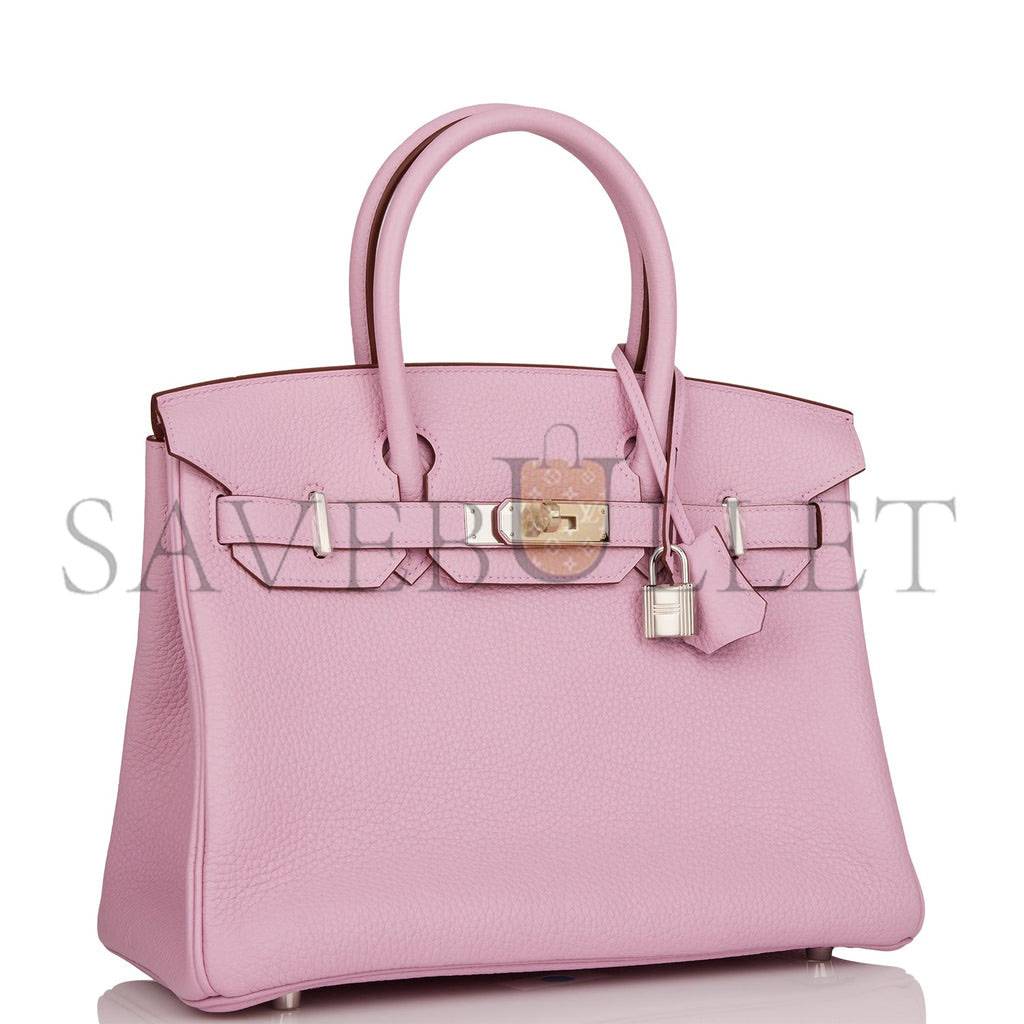 H**mes birkin 30 mauve sylvestre clemence palladium hardware (30cm)