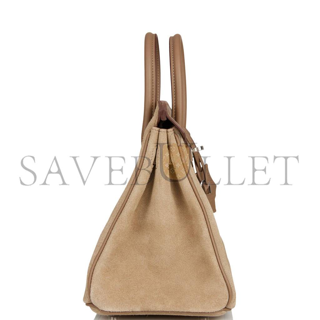 H**mes birkin 25 gris caillou grizzly and swift palladium hardware handmade (25cm)