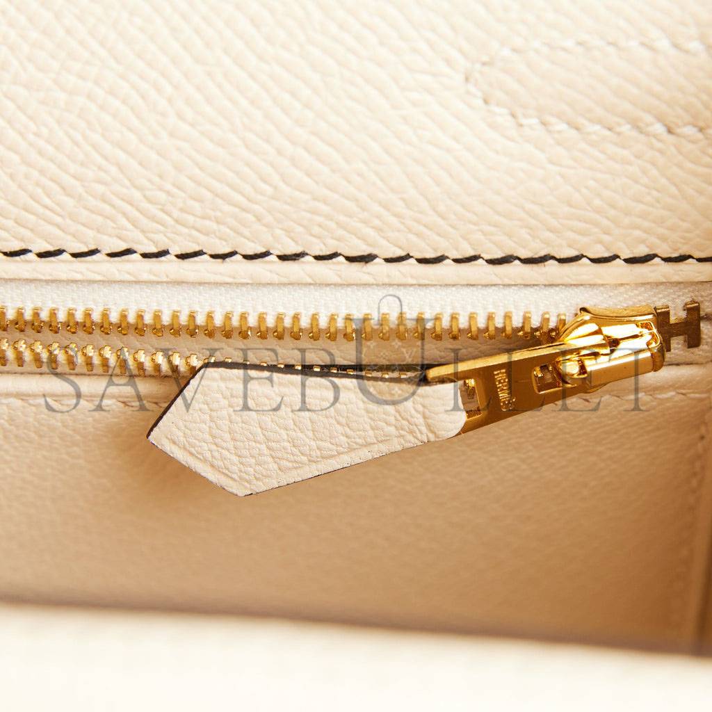 H**mes special order (hss) kelly sellier 25 nata and black epsom gold hardware handmade (25*17*7cm)
