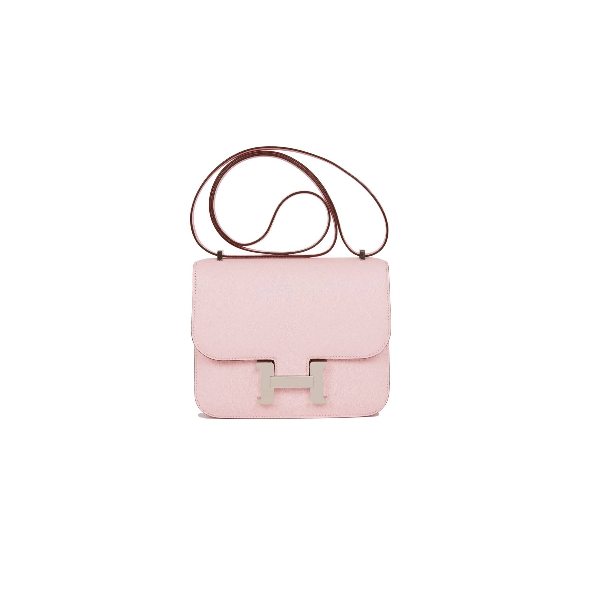 H**mes constance 18 rose sakura chevre palladium hardware 39692487491678 (18cm)