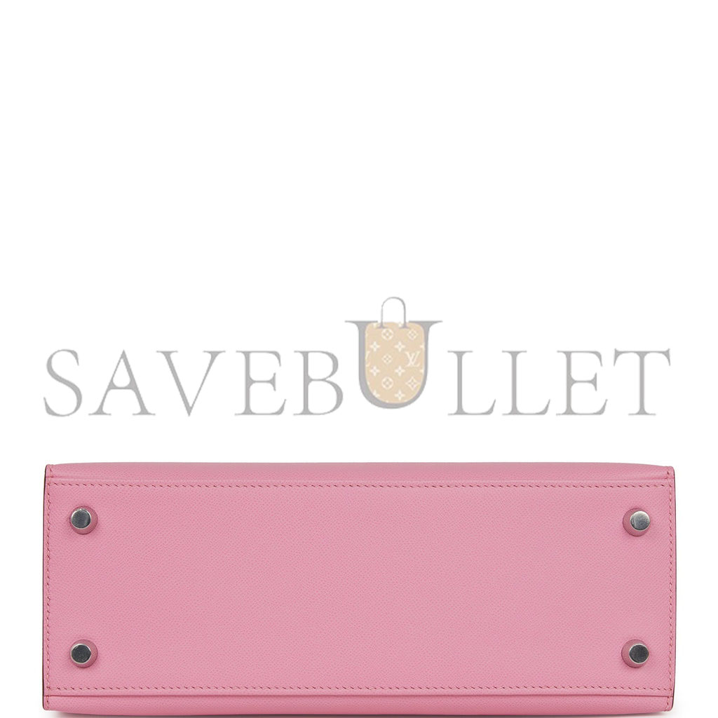 H**mes kelly sellier 25 pink verso madame palladium hardware (25*17*7cm)