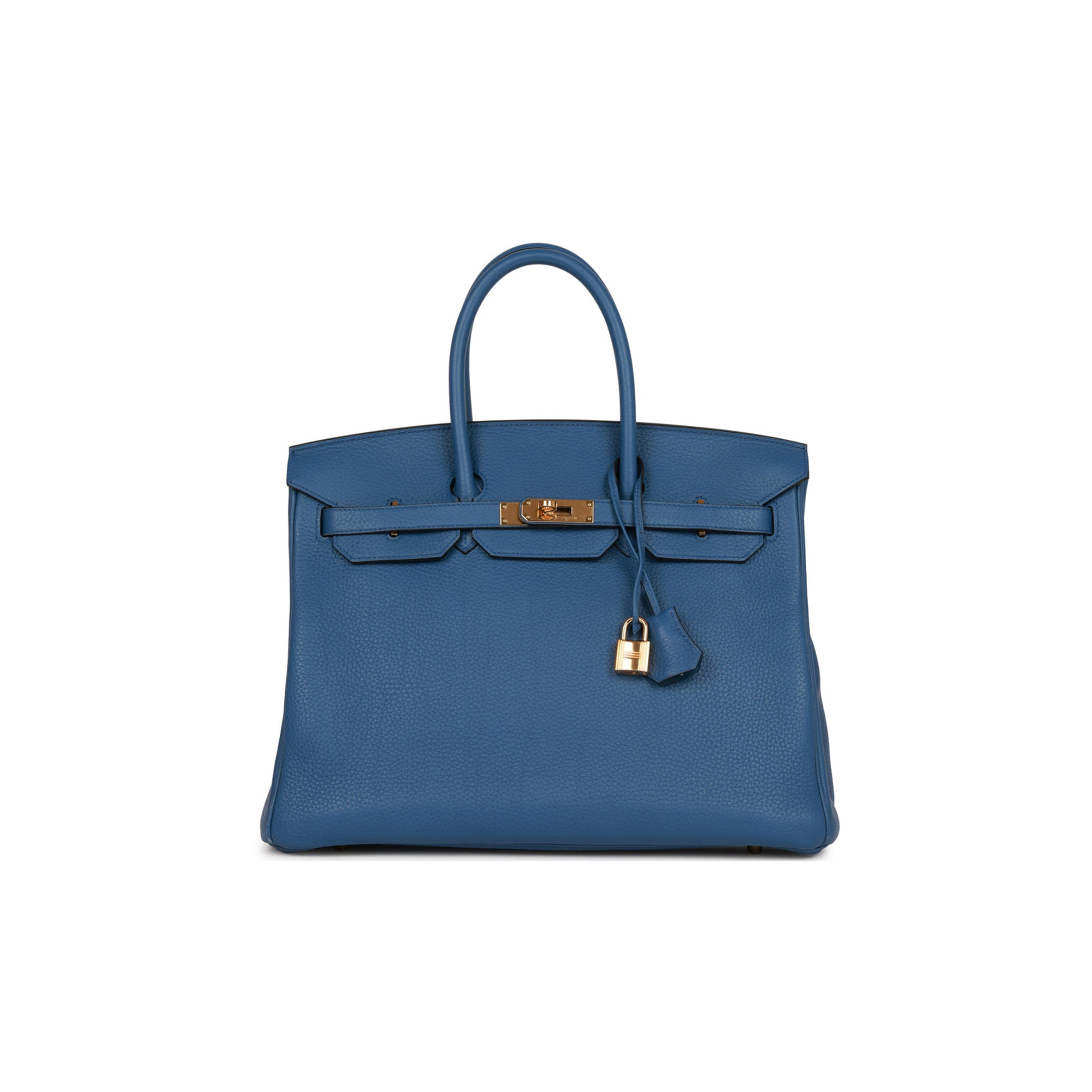 H**mes birkin 35 bleu agate togo gold hardware (35cm)
