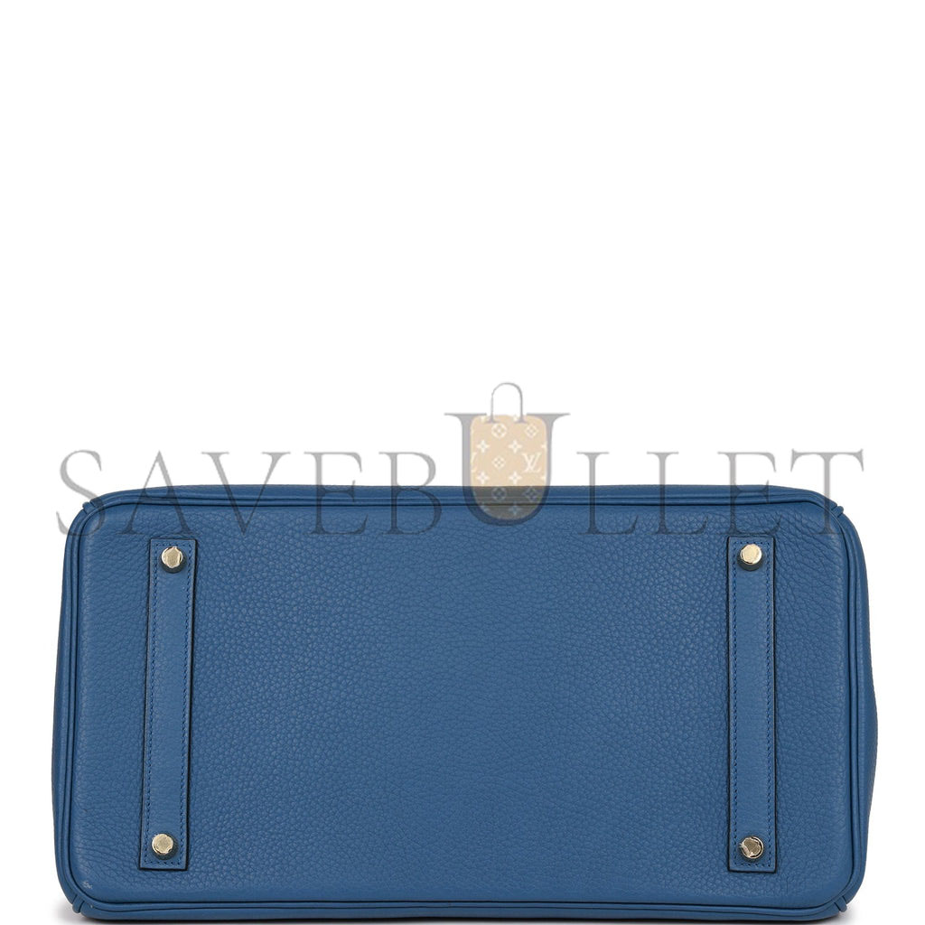 H**mes birkin 35 bleu agate togo gold hardware (35cm)