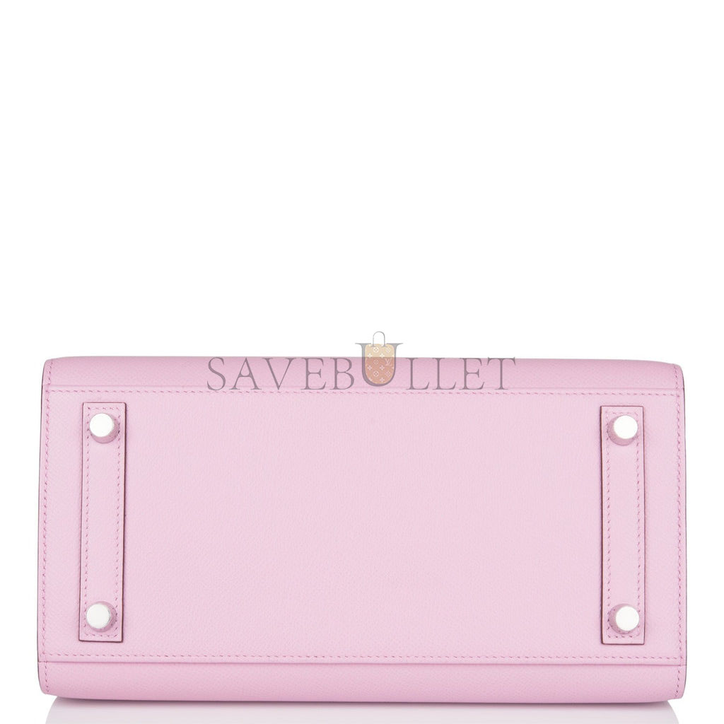 H**mes birkin sellier 25 mauve sylvestre epsom palladium hardware handmade (25cm)